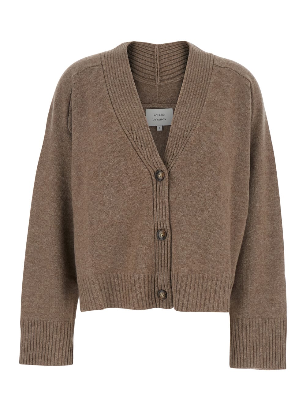Loulou Studio Loulou Biscuit Cashmere Oversize Kaia Cardigan In Brown