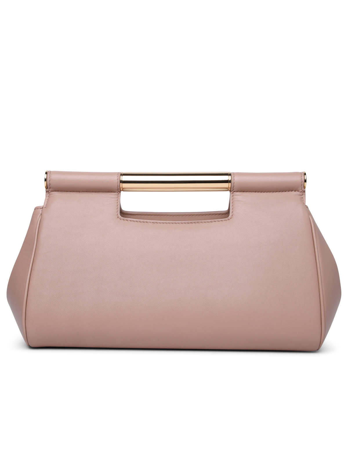 Shop Dolce & Gabbana Sicily Large Leather Clutch Nude In Beige