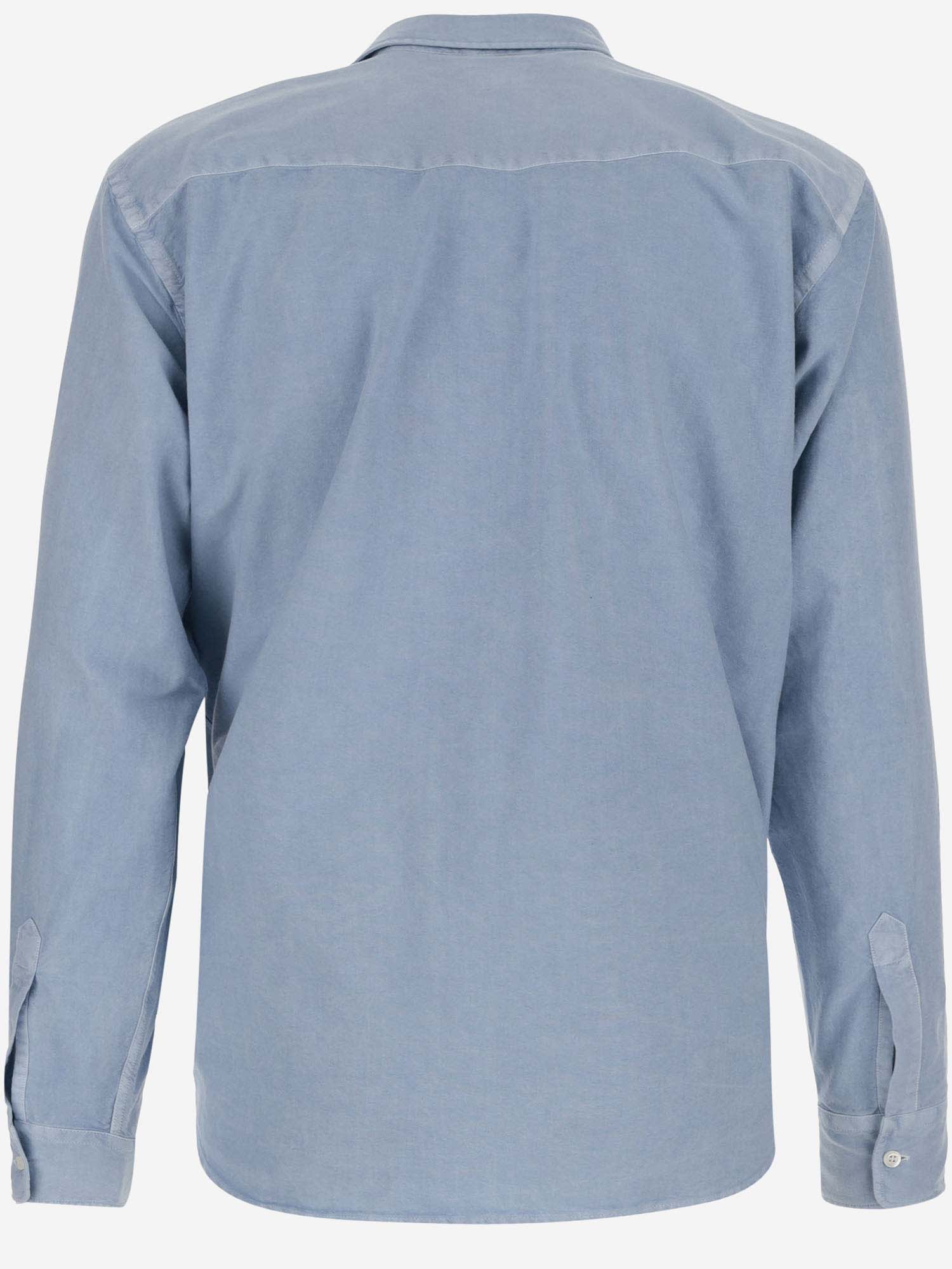 Shop Aspesi Cotton Oxford Shirt In Clear Blue