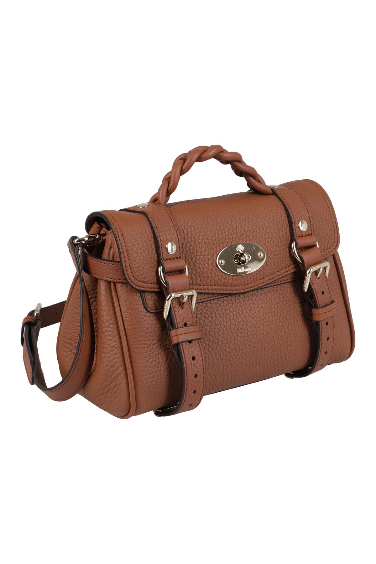 Shop Mulberry Mini Alexa Heavy Grain In Chestnut