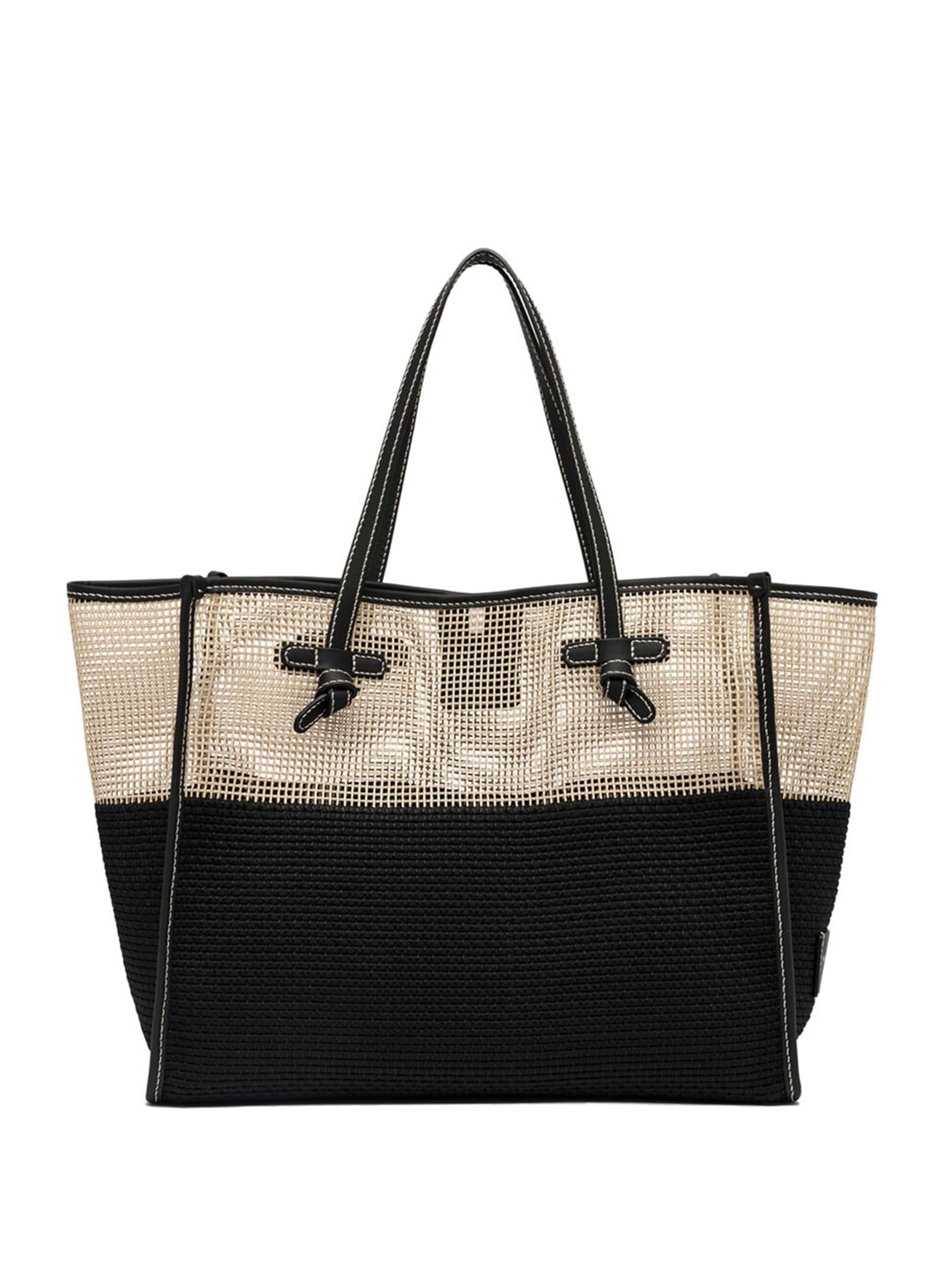 Marcella Shopping Bag In Two-color Mesh Effect Fabric