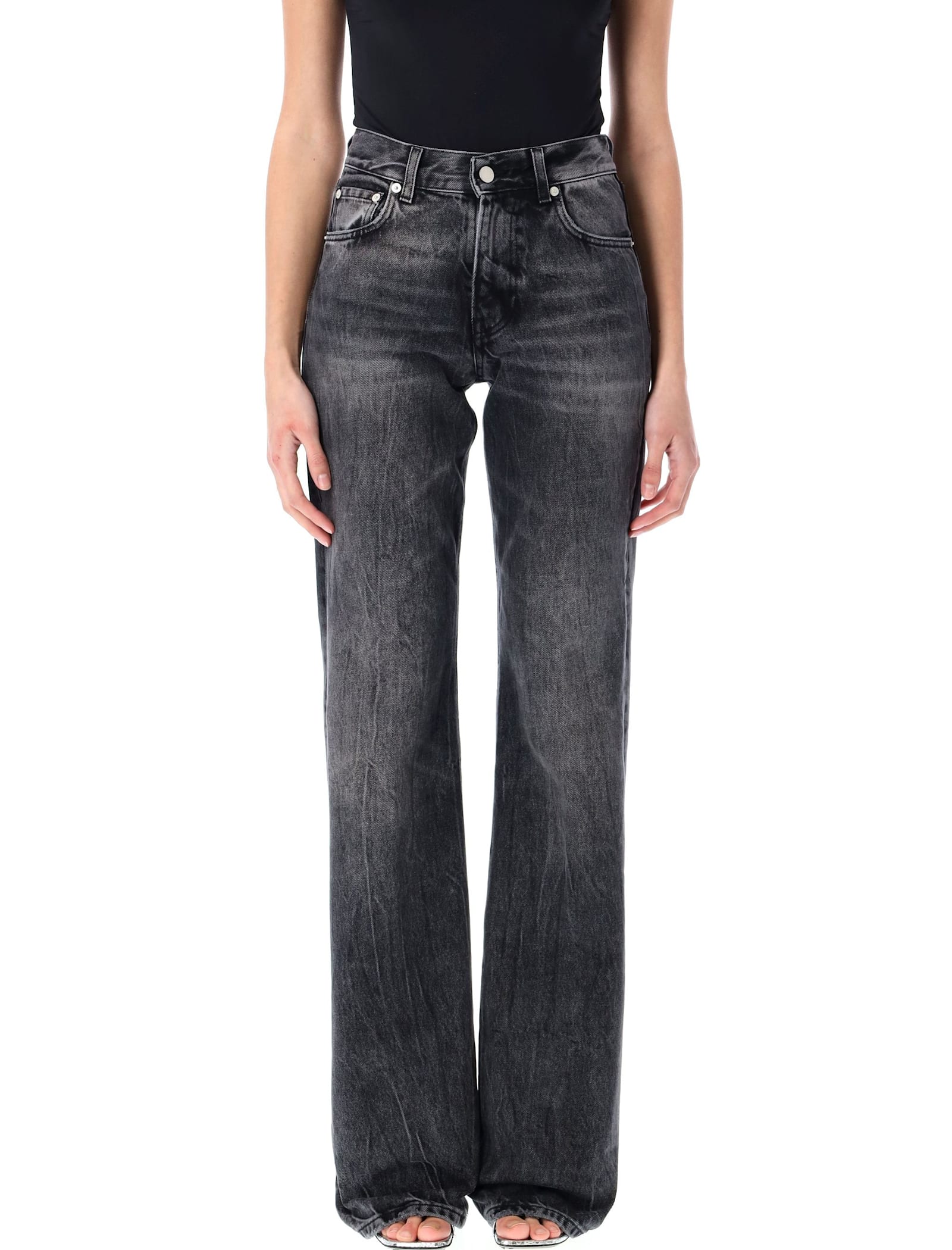 Haikure Flora Jeans Featuring Belt Loops In Spider Black