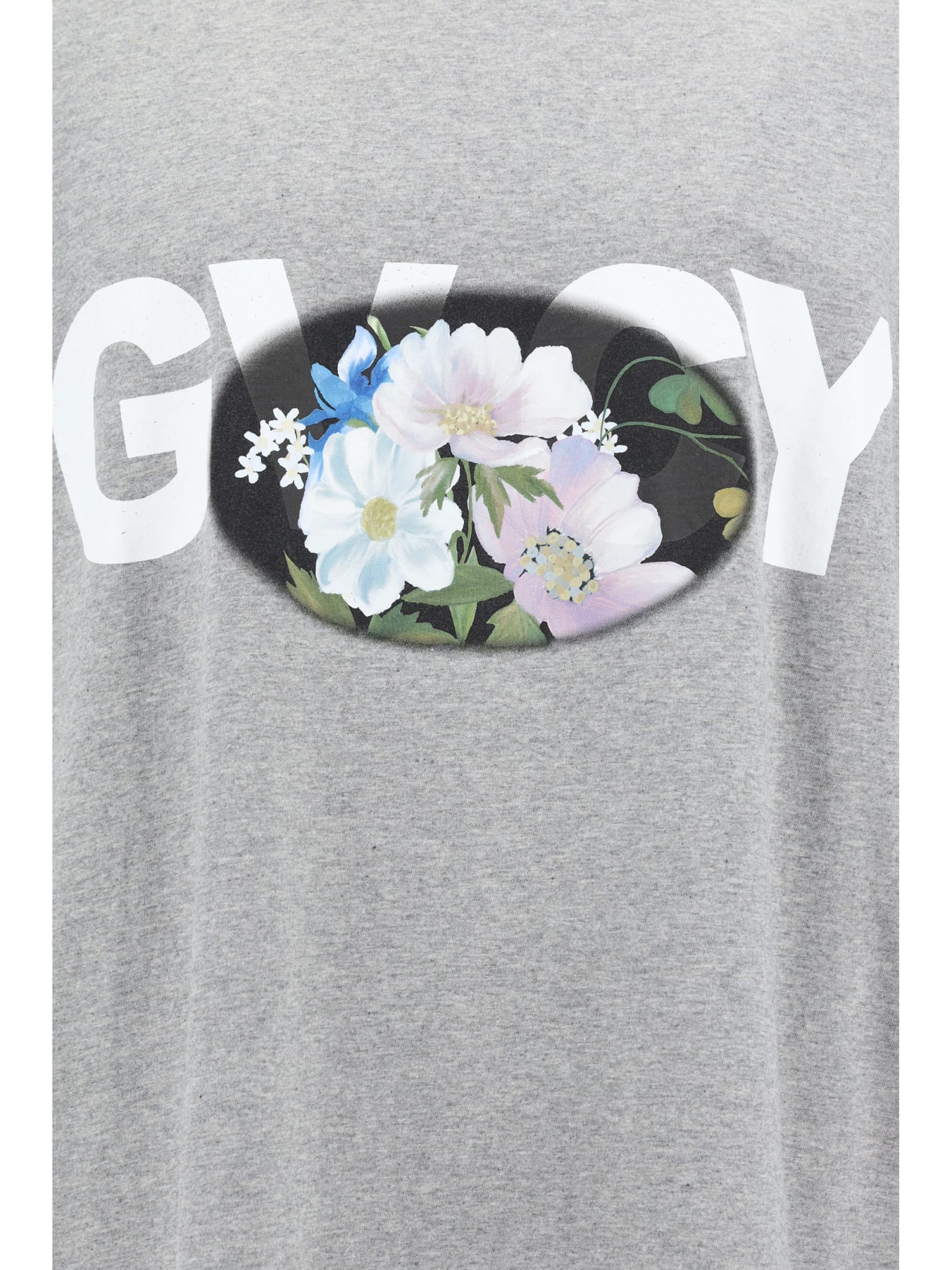 Shop Givenchy T-shirt In Light Grey Melang