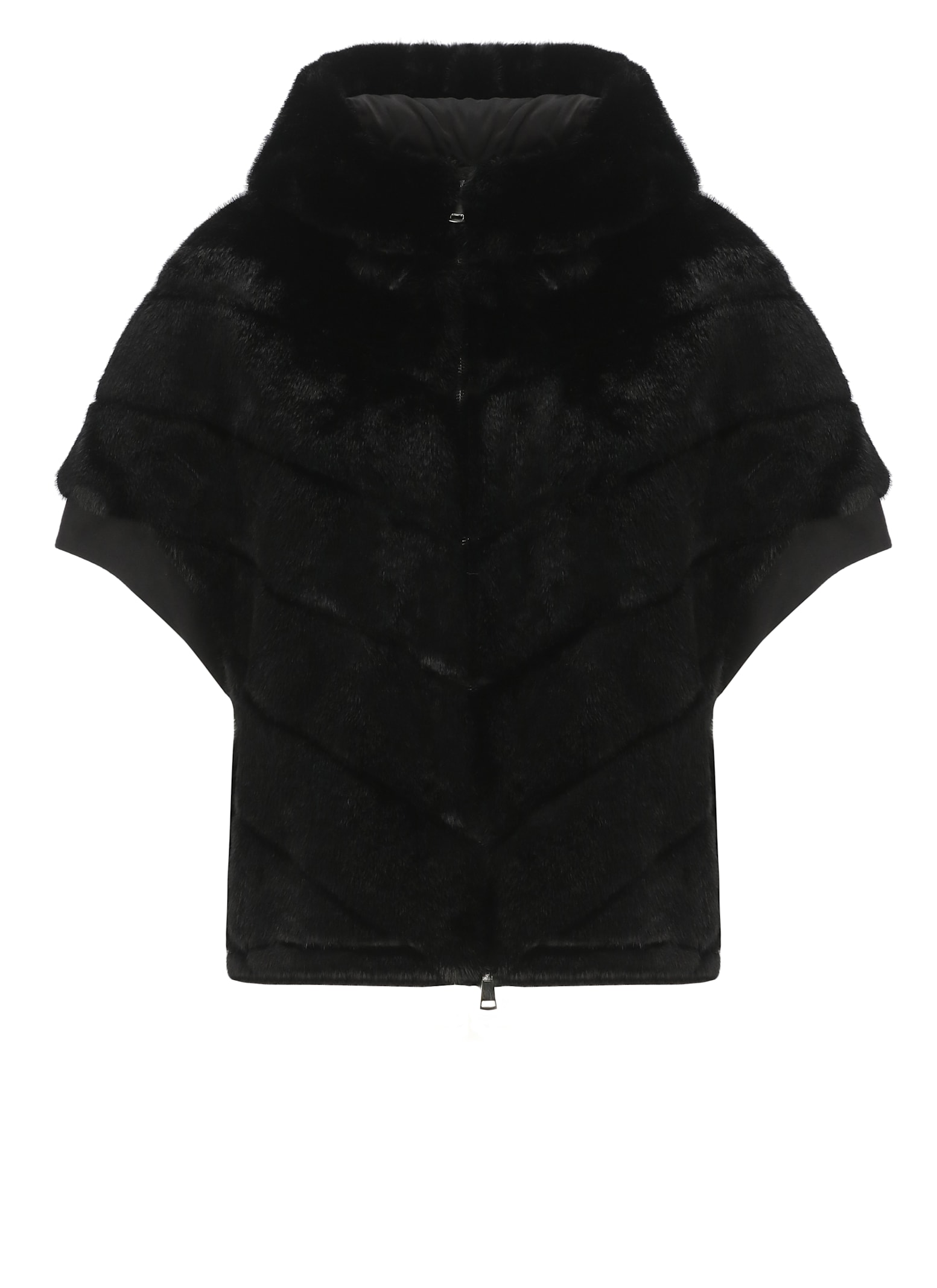 Betta Corradi Synthetic Fur Jacket In Black