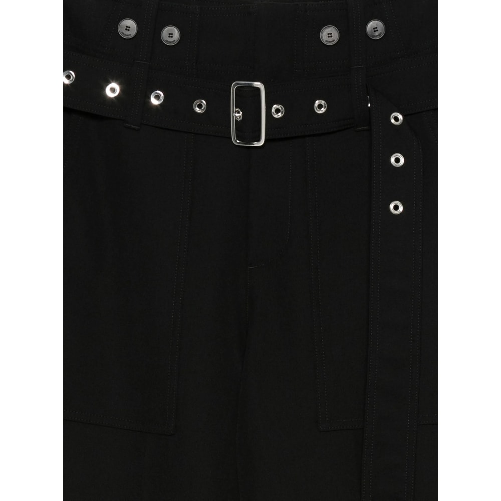 The Seafarer Belted Wide-leg Trousers In Black