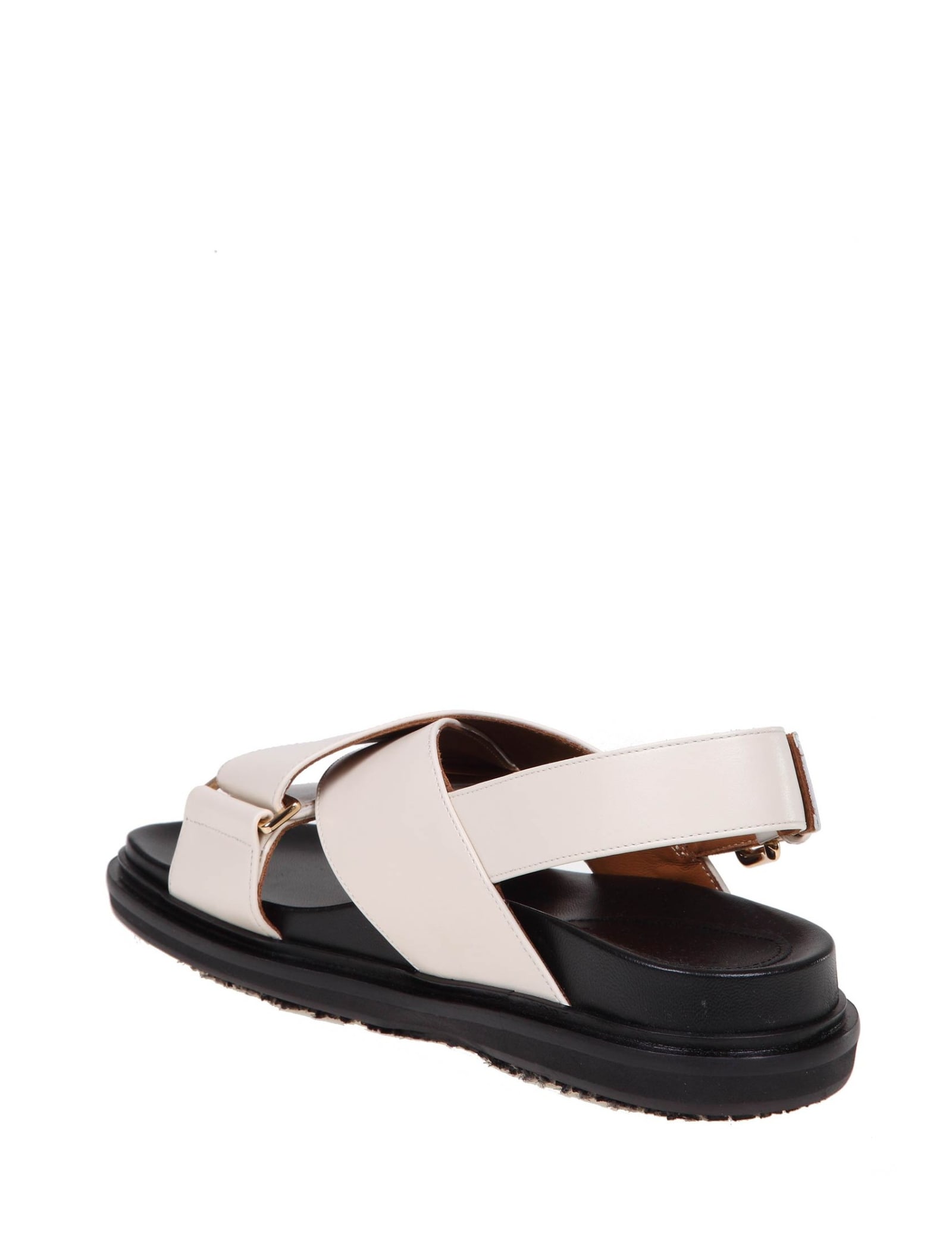 Shop Marni Fussbett Sandal In White Leather