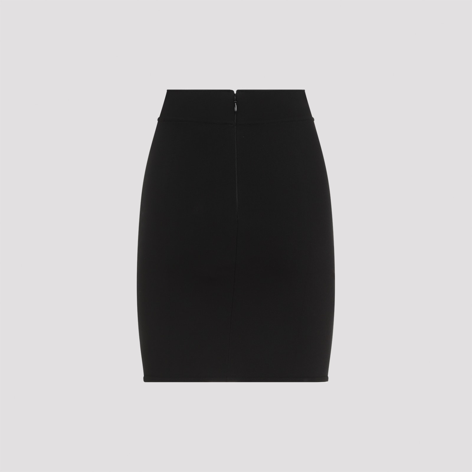 Dolce & Gabbana Milano Rib Miniskirt With Dg Logo In Nero