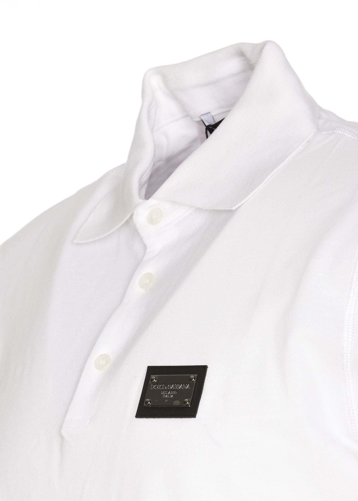Shop Dolce & Gabbana Logo Plaque Polo In White