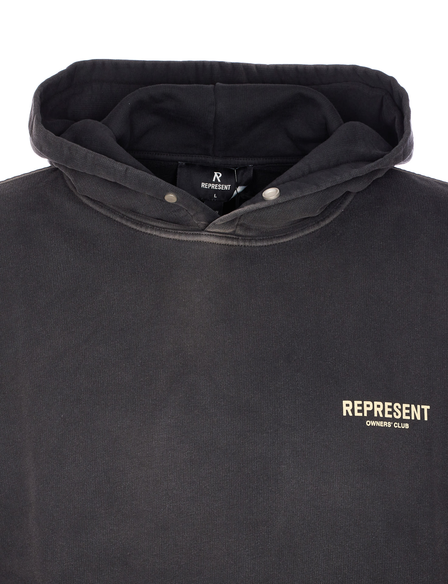 Represent Oversized Logo Hooded Sweatshirt In Black