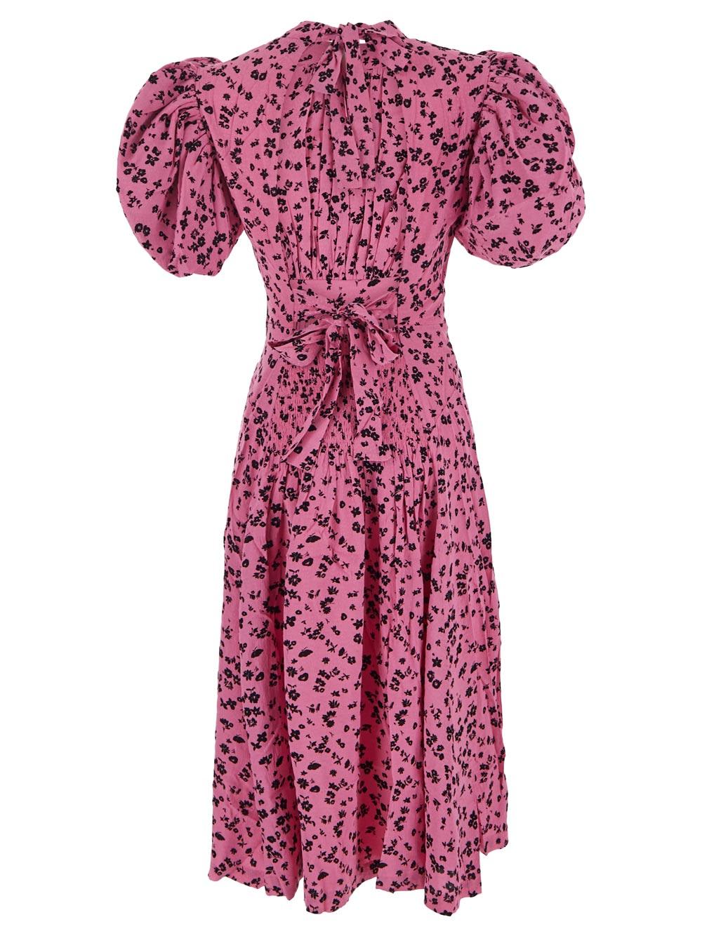 Shop Rotate Birger Christensen Fine Jacquard Wrap Dress In Super Pink