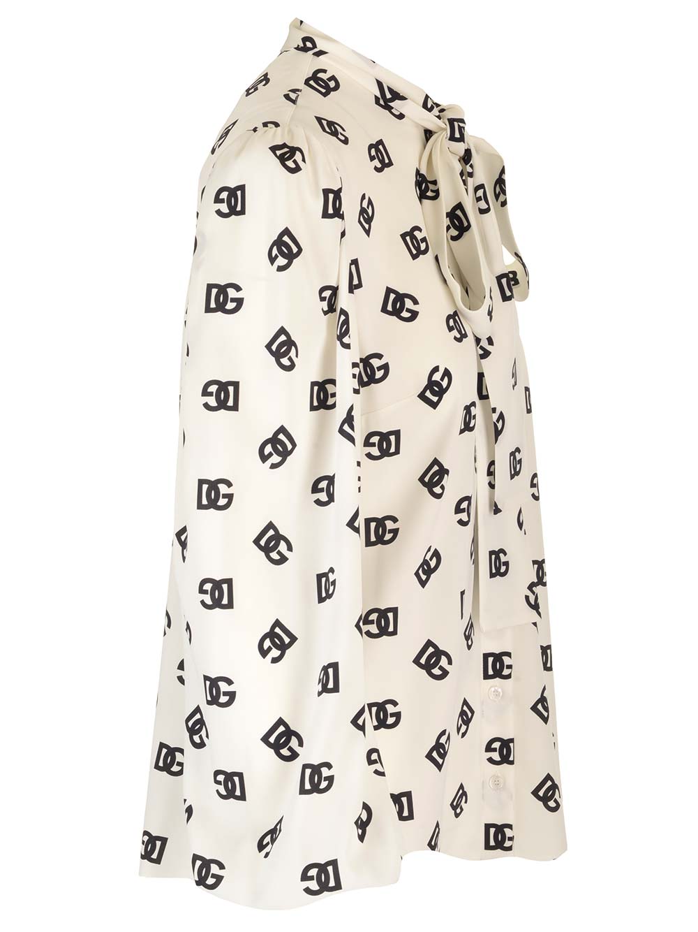 Shop Dolce & Gabbana Shirt With All-over Dg Print In Beige