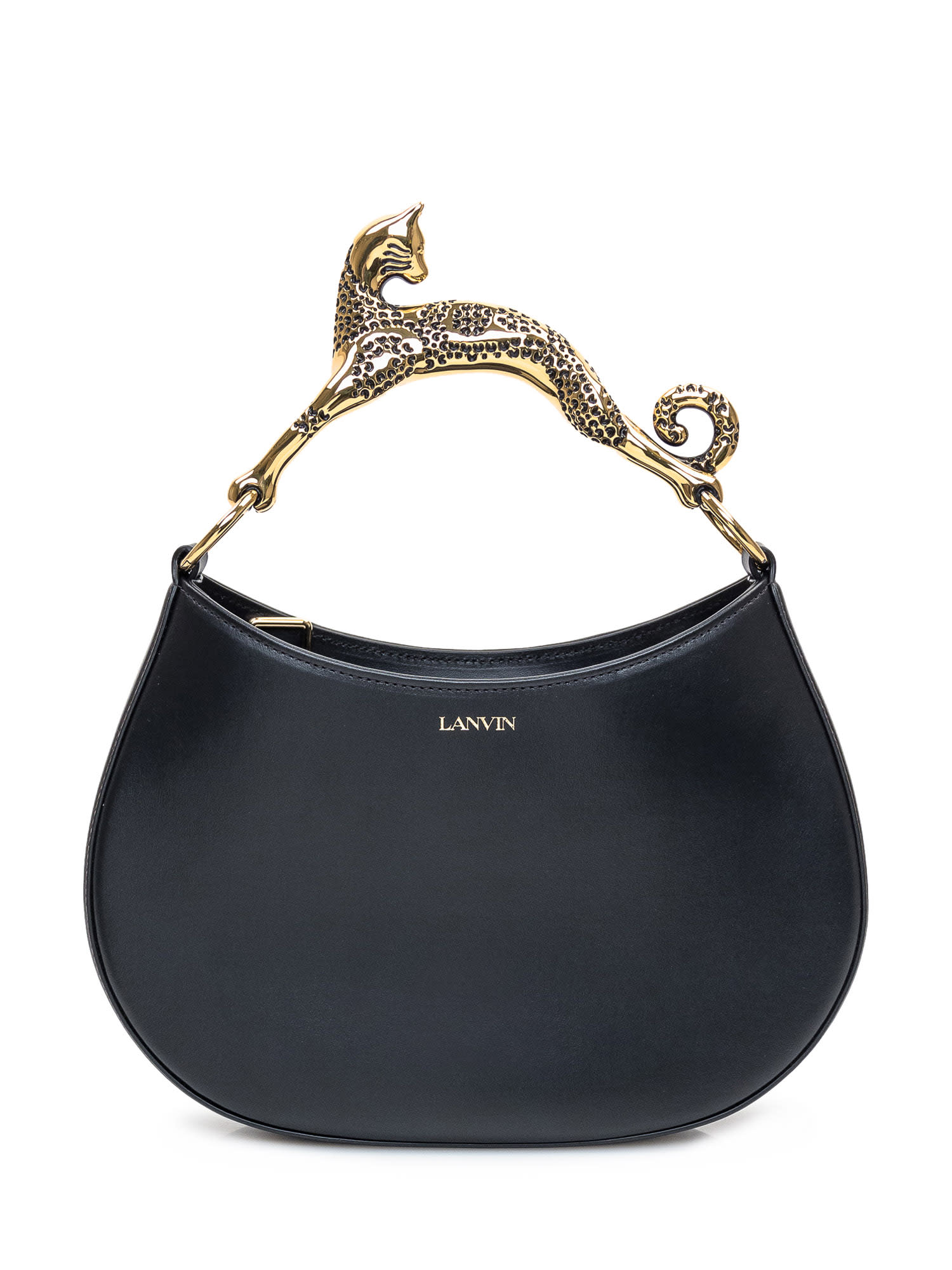 Shop Lanvin Hobo Bag Cat In Black