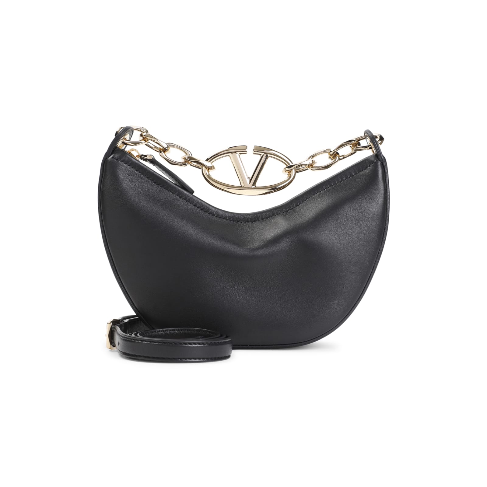 Valentino Vlogo Moon Shoulder Bag In No Nero