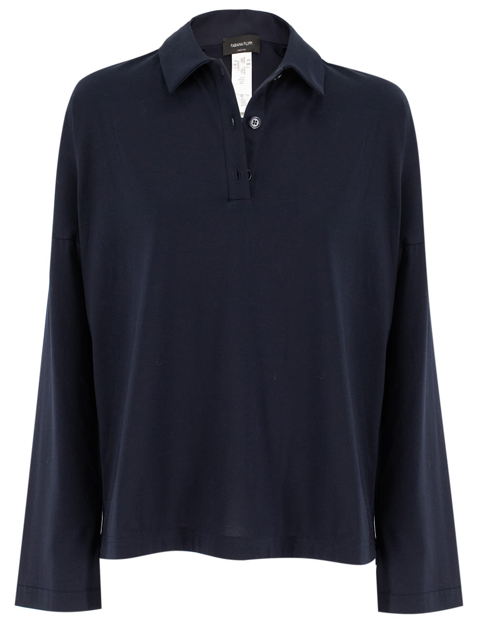 Shop Fabiana Filippi Polo Shirt In Blu Notte