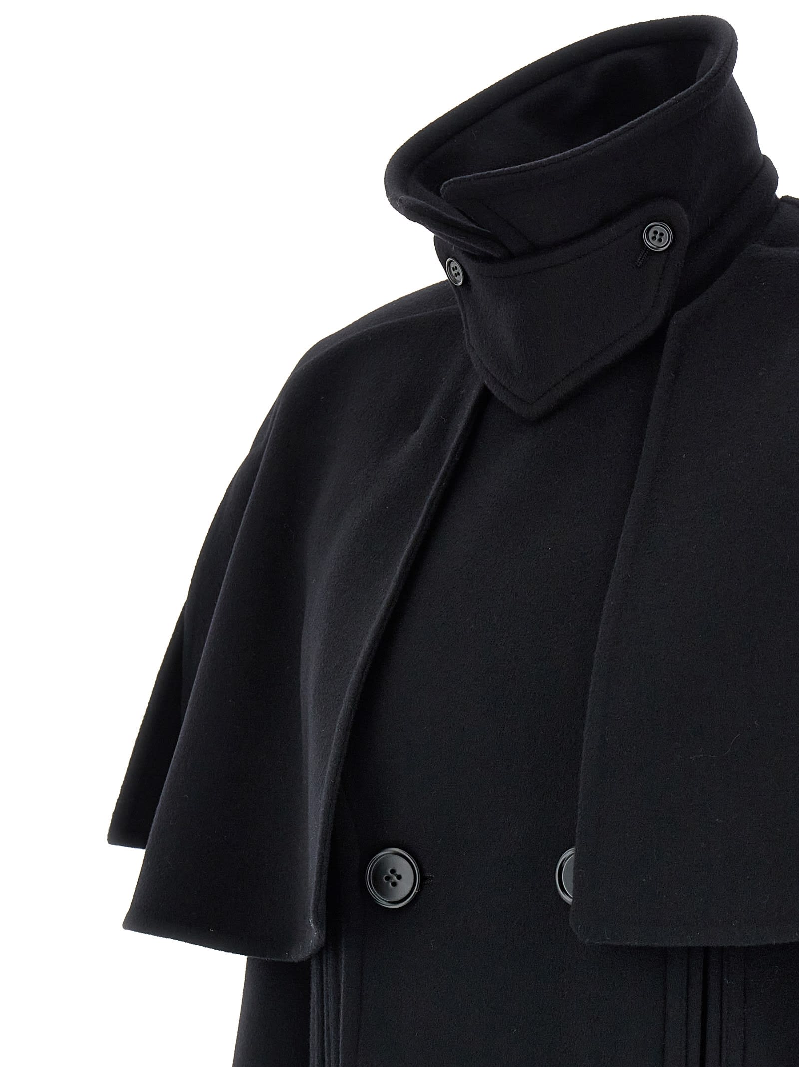 Shop Chloé Cape Coat In Black