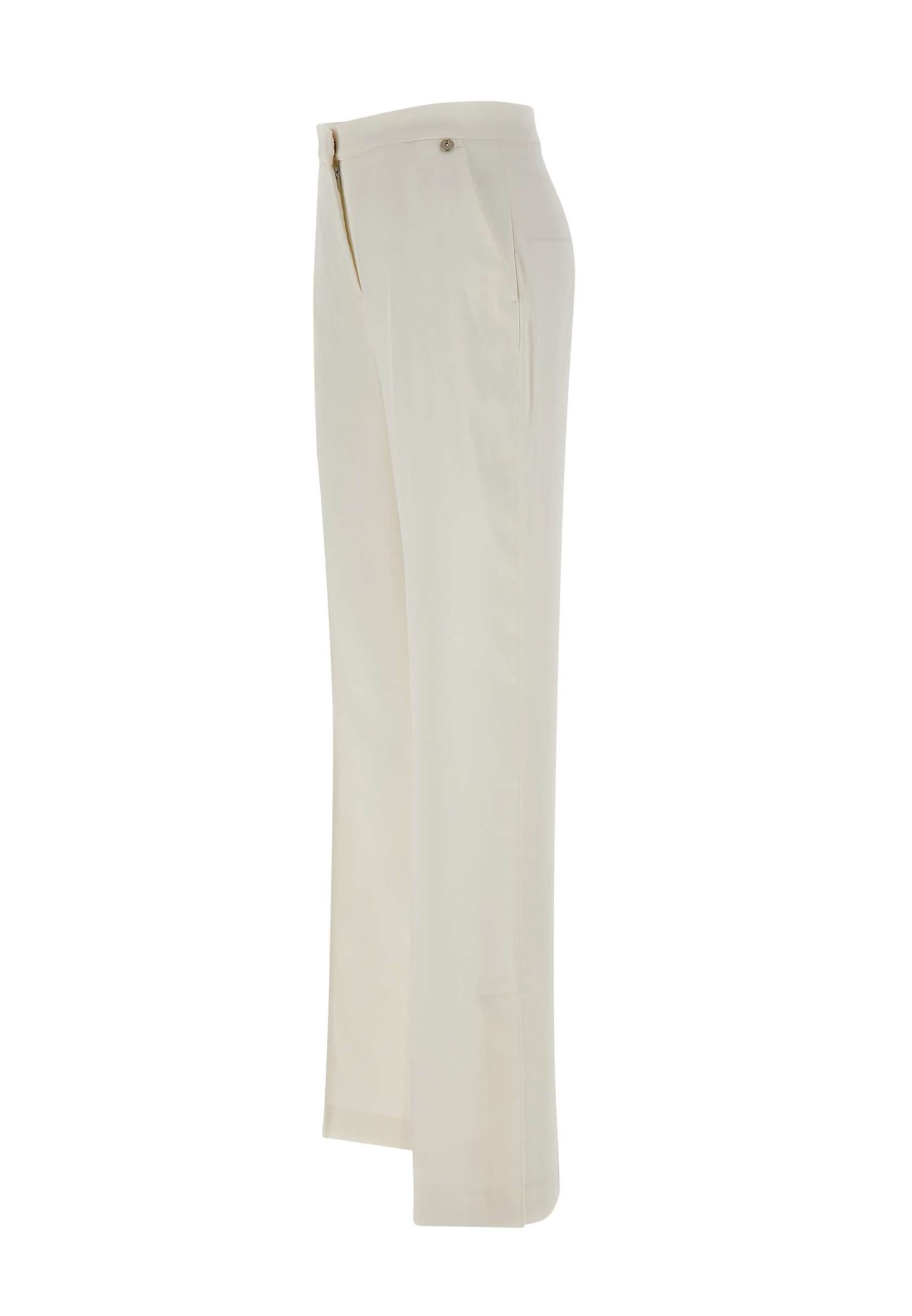 Shop Liu •jo Viscose Crêpe Trousers In White