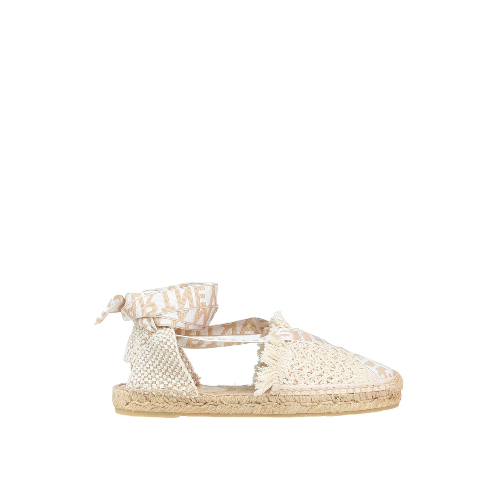 Stella Mccartney Logo Canvas Espadrilles In Sand