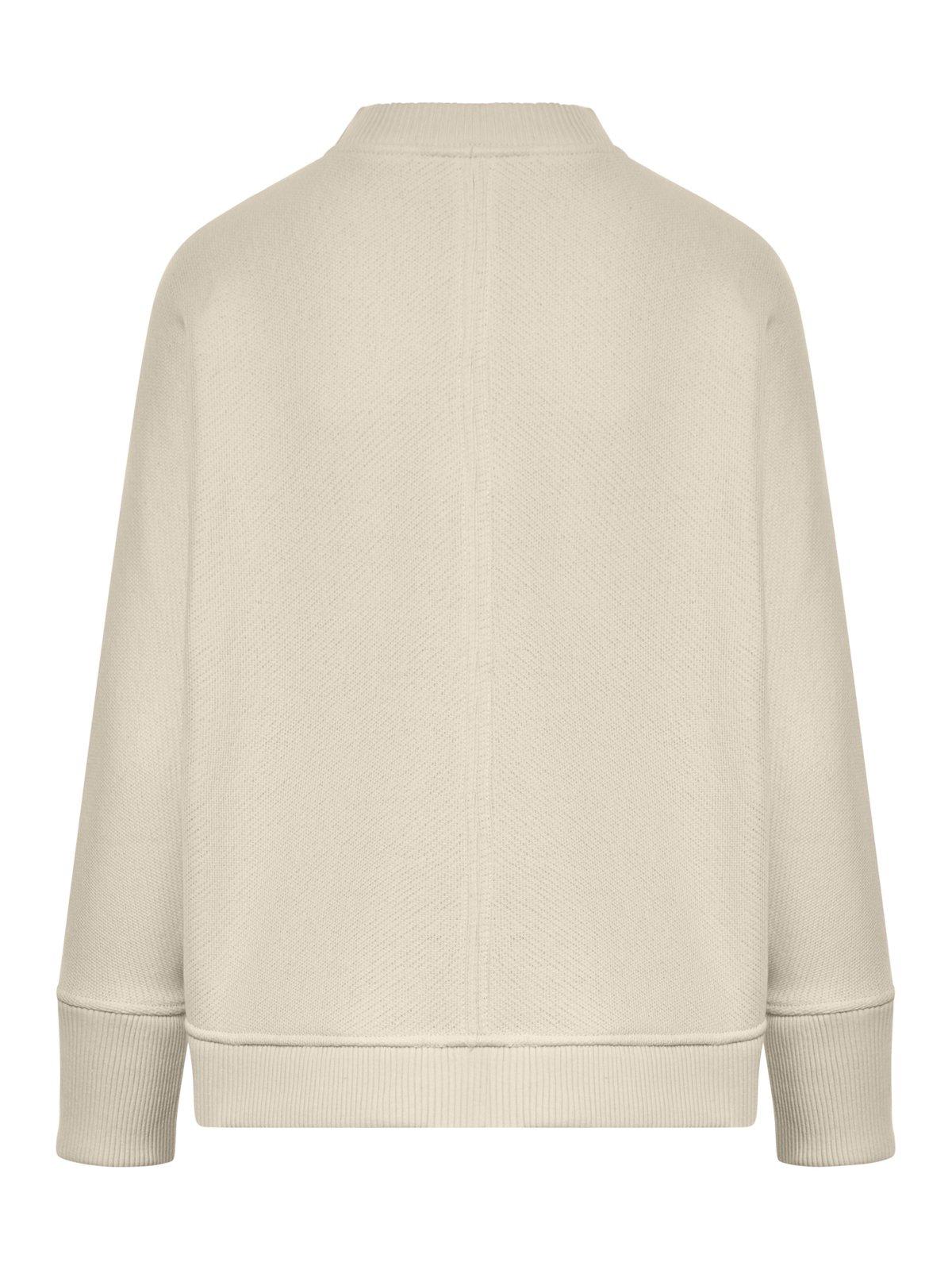 Max Mara Logo Embroidered Crewneck Jumper In Albino Melange