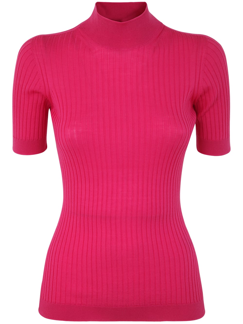Shop Versace Knit Sweater Seamless Essential Serie In Hot Pink
