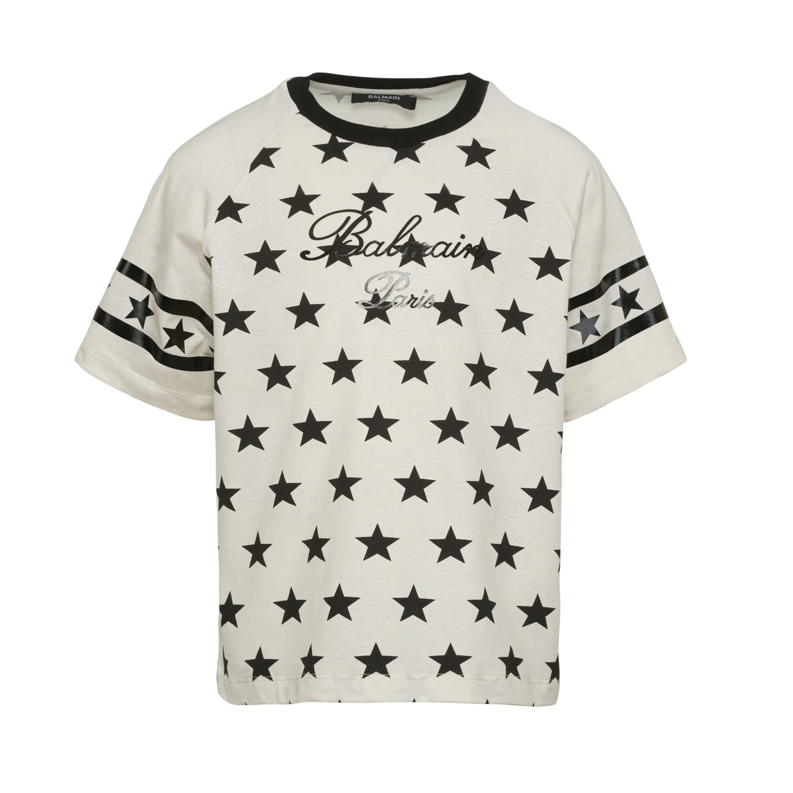 Shop Balmain T-shirt Con Stampa In Cream