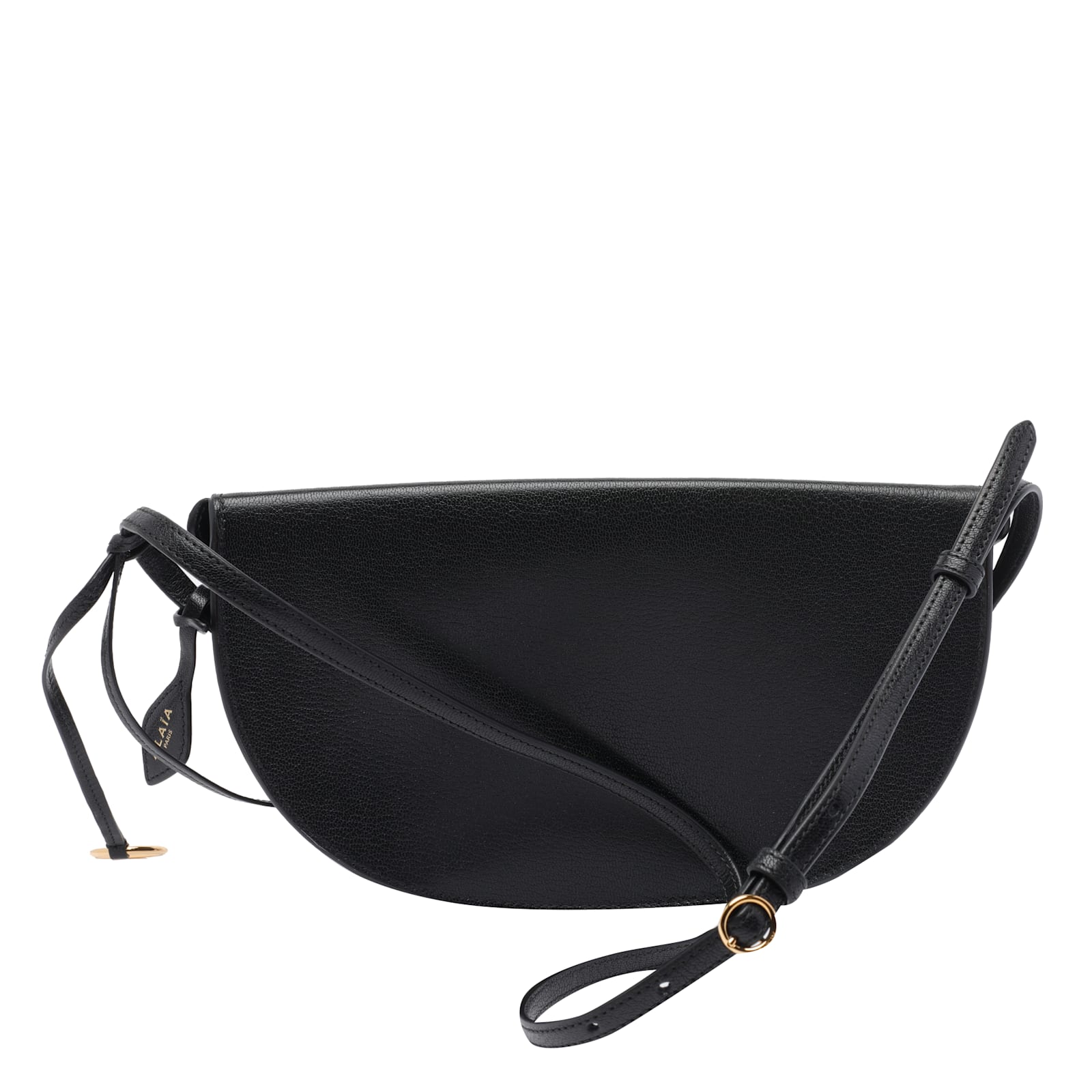 Alaïa Hip East West Grained Leather Cross-body Bag In Black