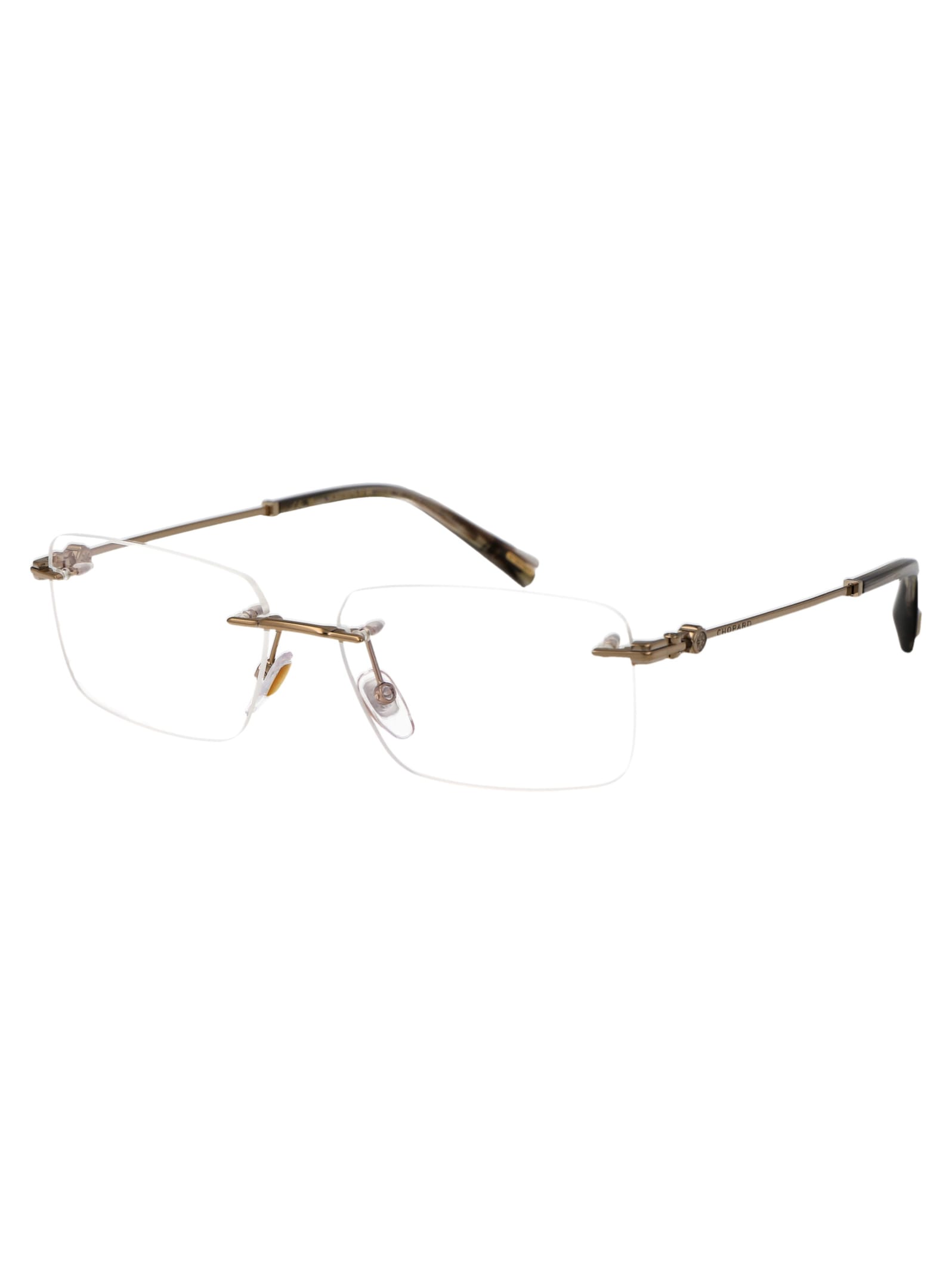 Shop Chopard Vchg39 Glasses In 08ff Oro Grigio Lucido
