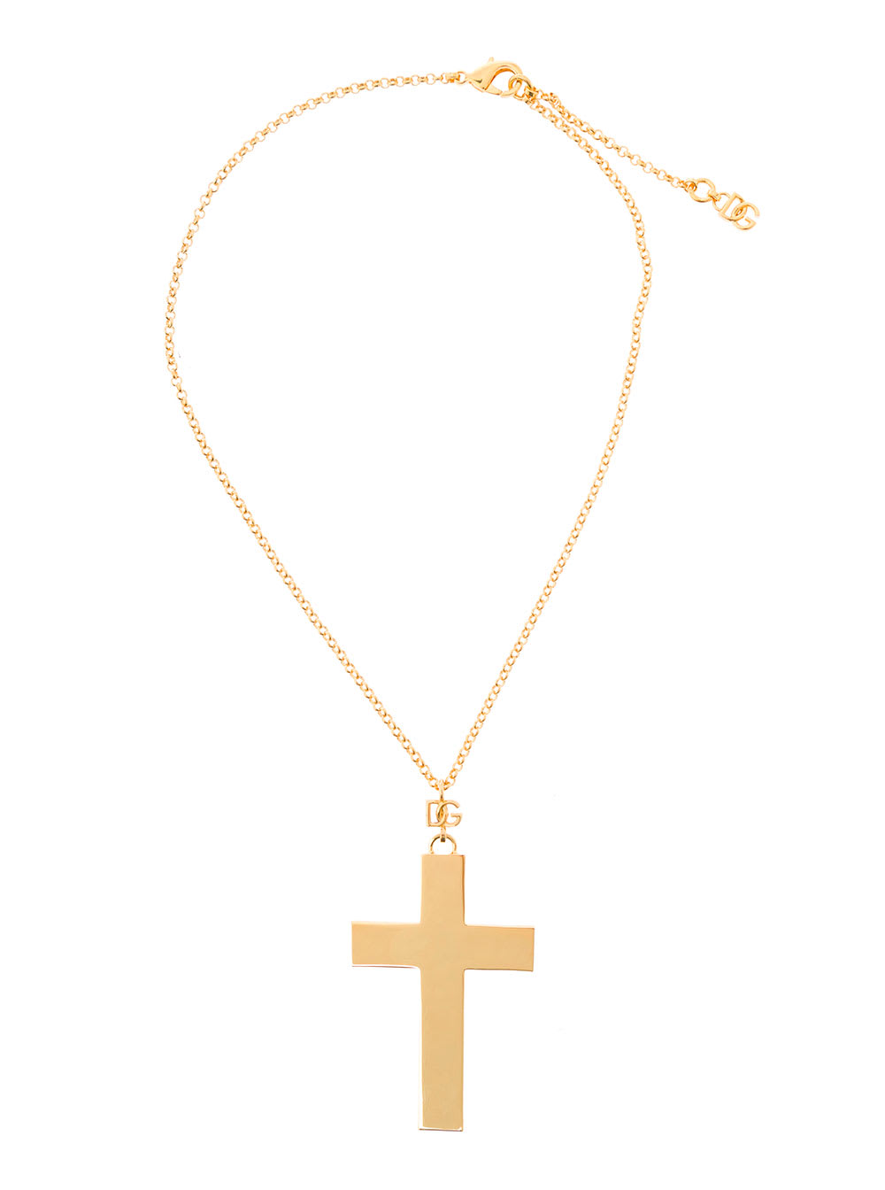 Dolce & Gabbana Cross Necklace In Metallic