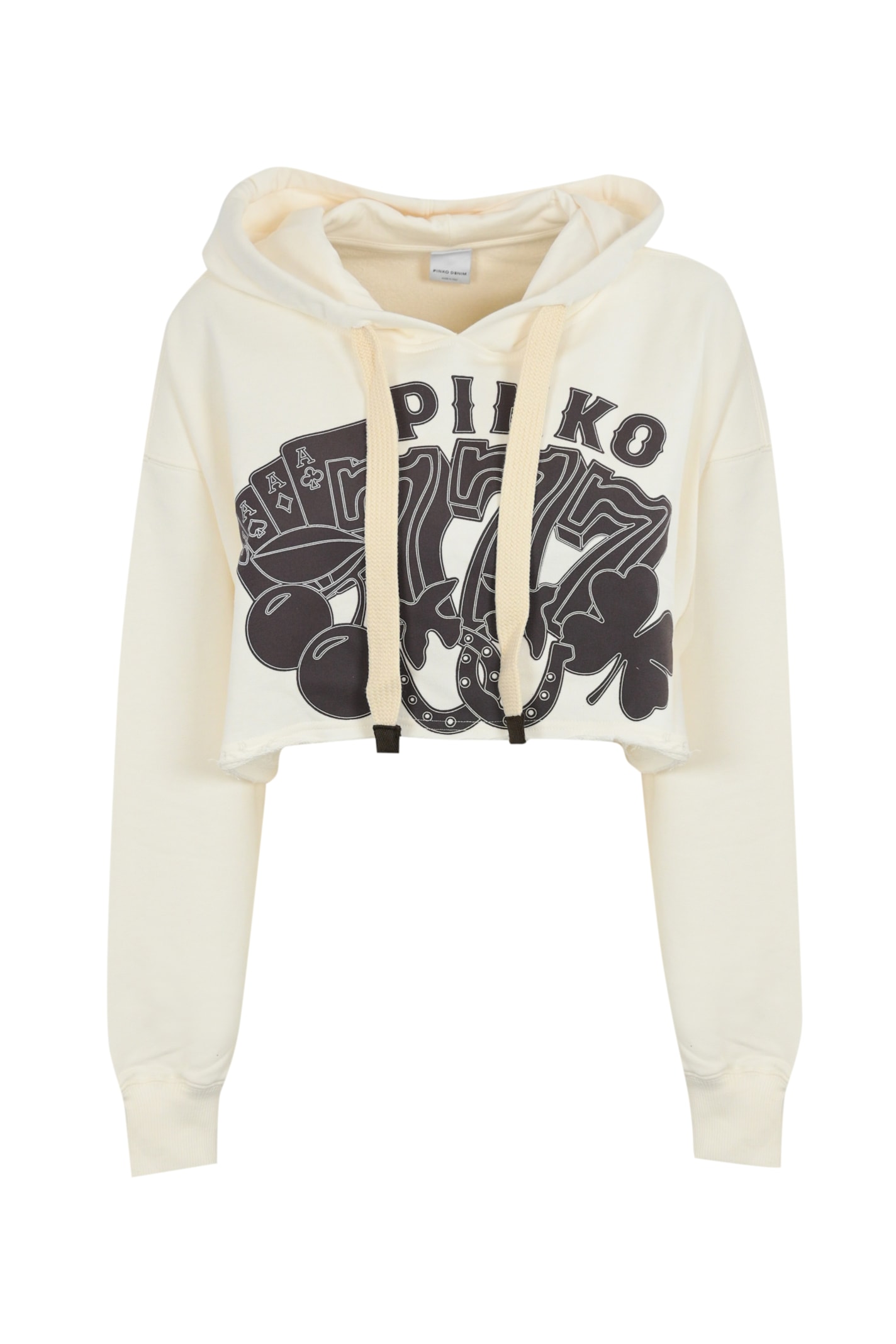 Cropped Cotton Hooded Sweatshirt