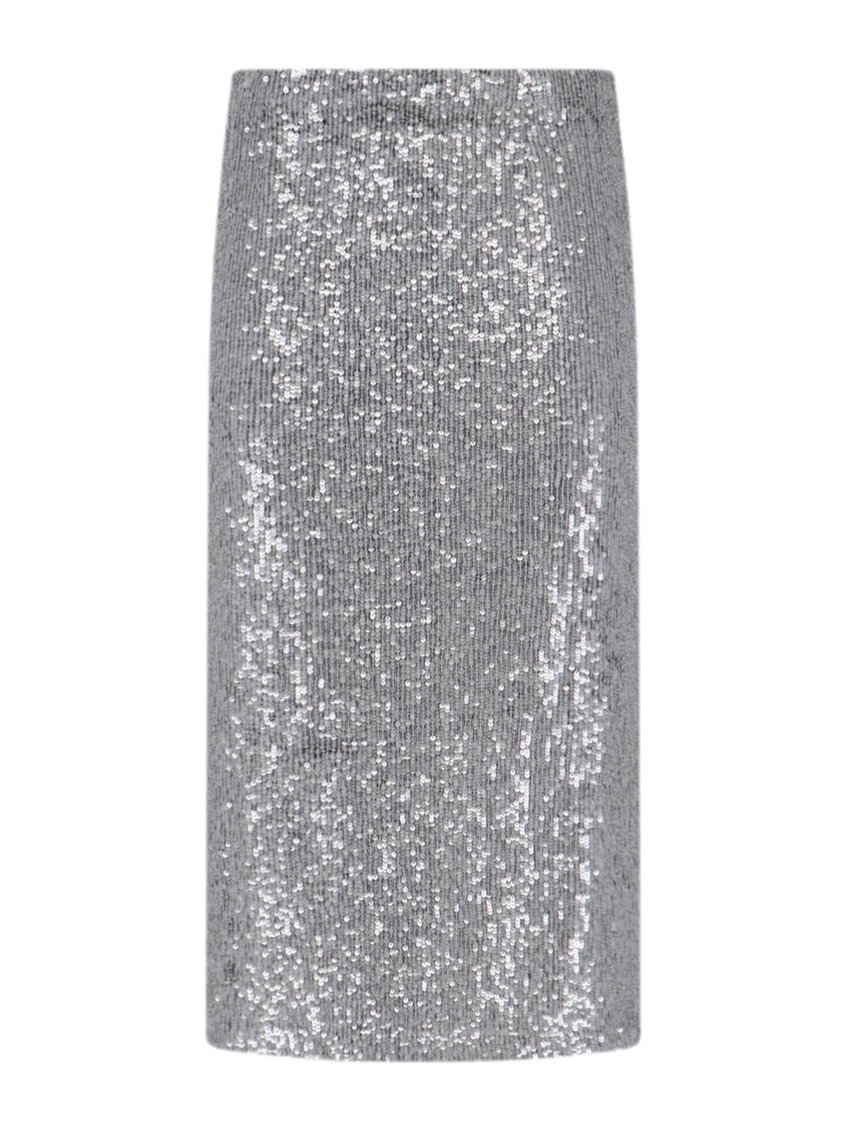 P.a.r.o.s.h Sequin Midi Skirt In Gray