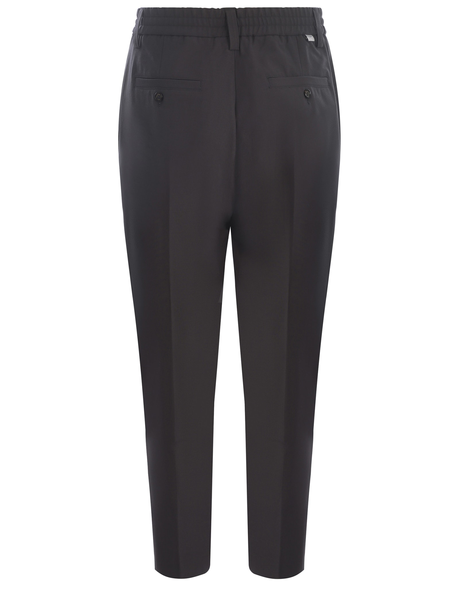 Shop Paolo Pecora Trousers  Made Of Fresh Wool In Grigio Antracite