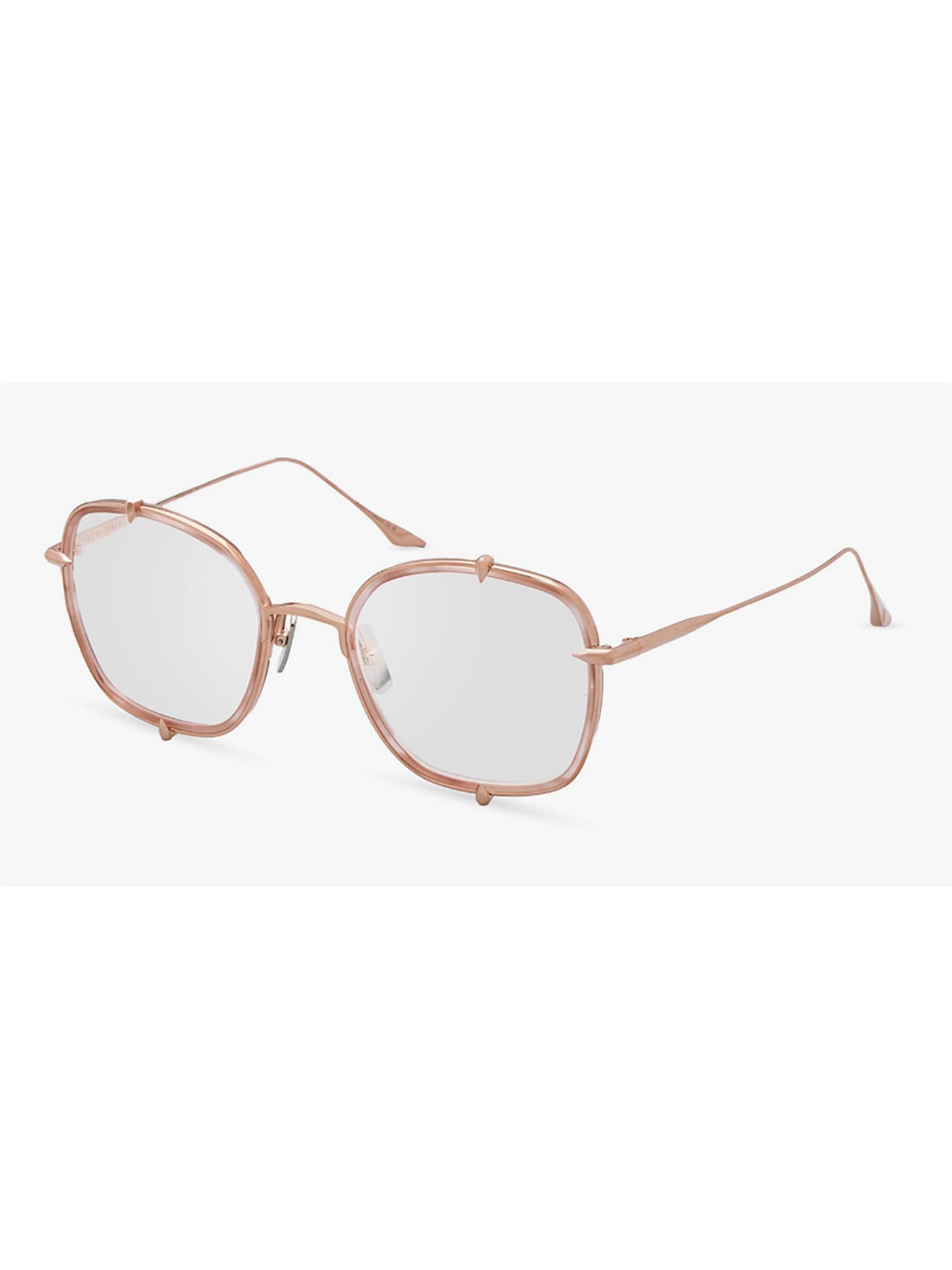 Shop Dita Dtx442/a/02 Talon/three Eyewear In Dusty Pink_rose Gold