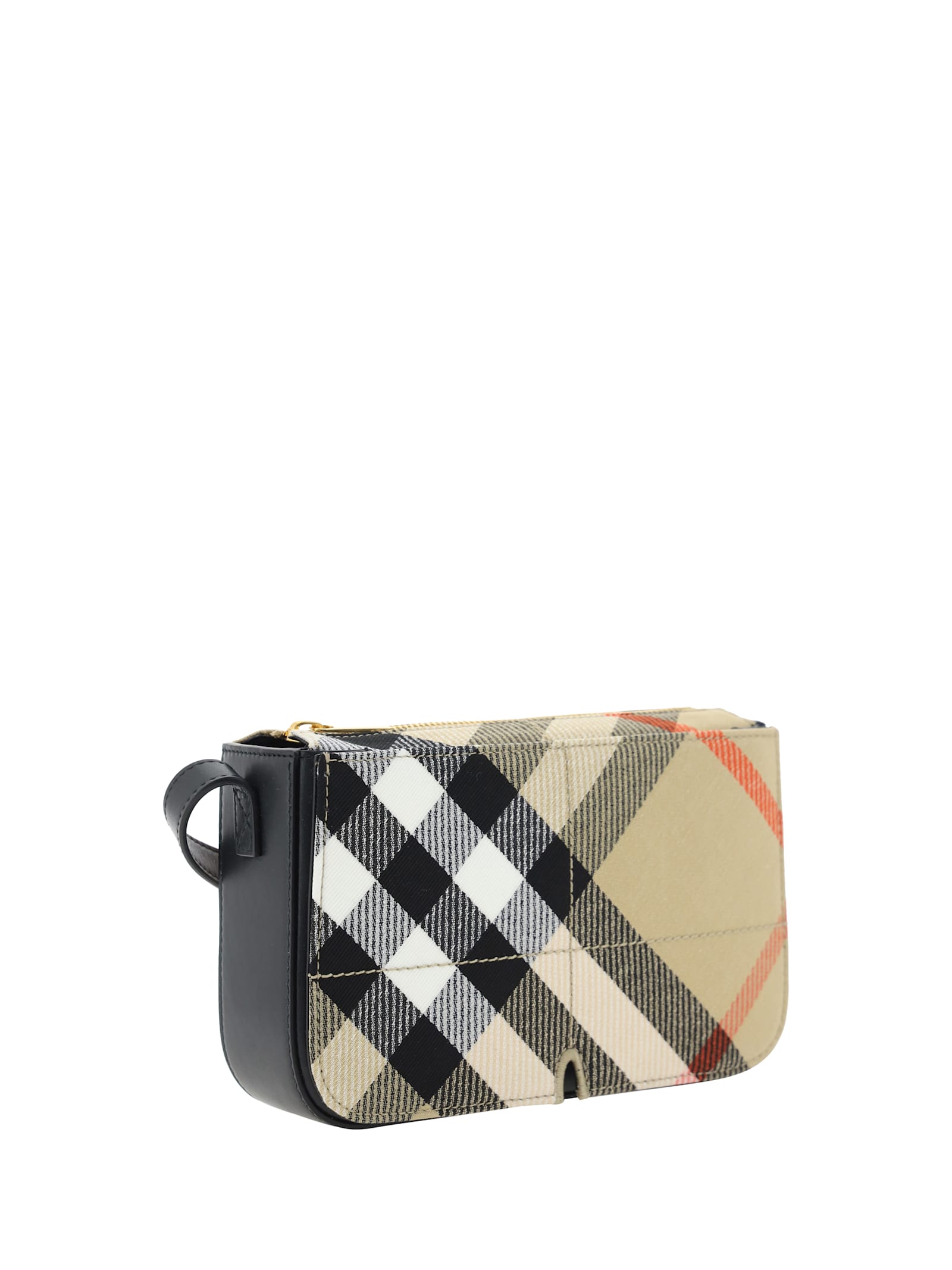 Shop Burberry Snip Shoulder Bag In Sand Ip Check