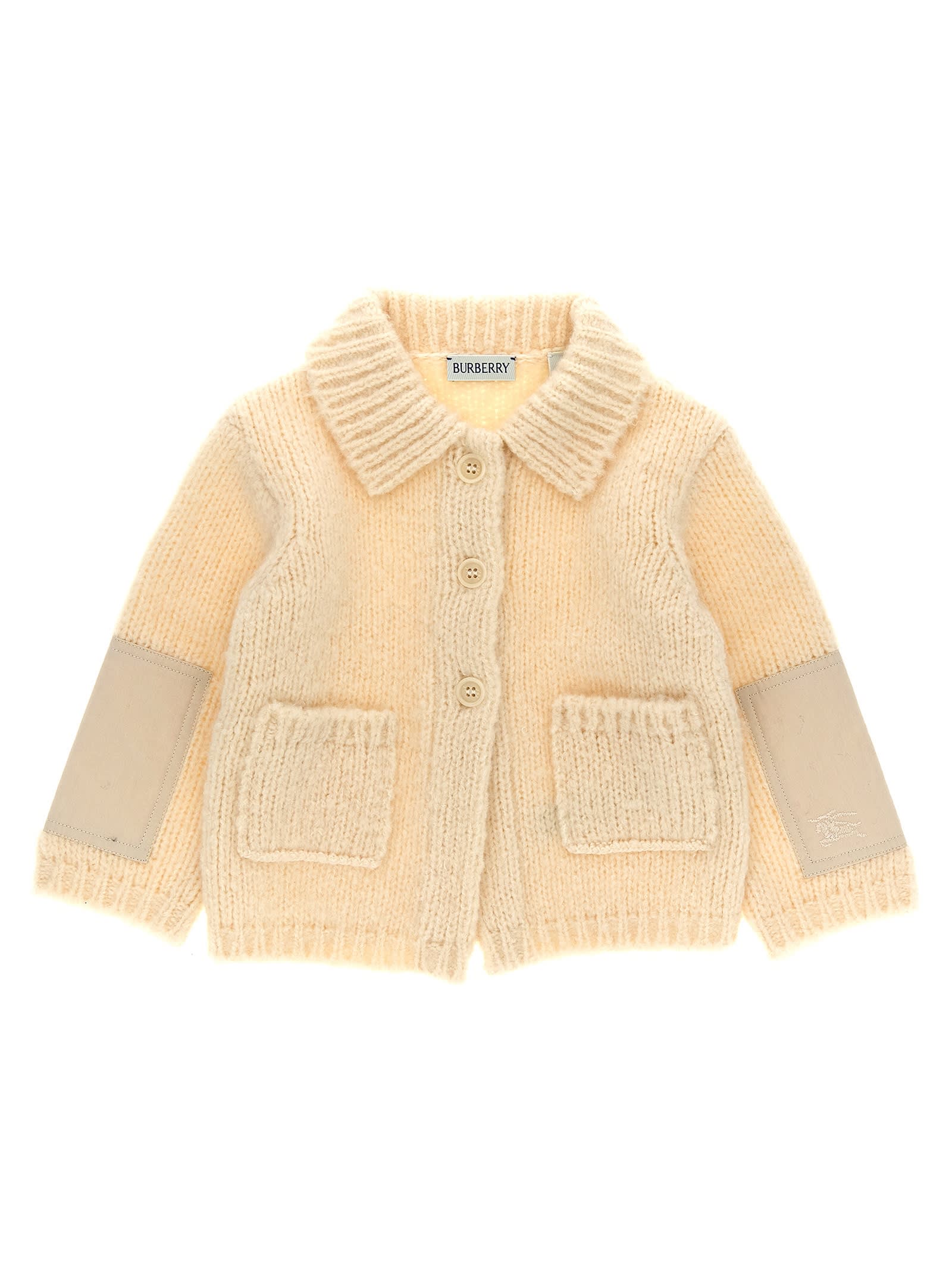 Shop Burberry Knitted Coat In White