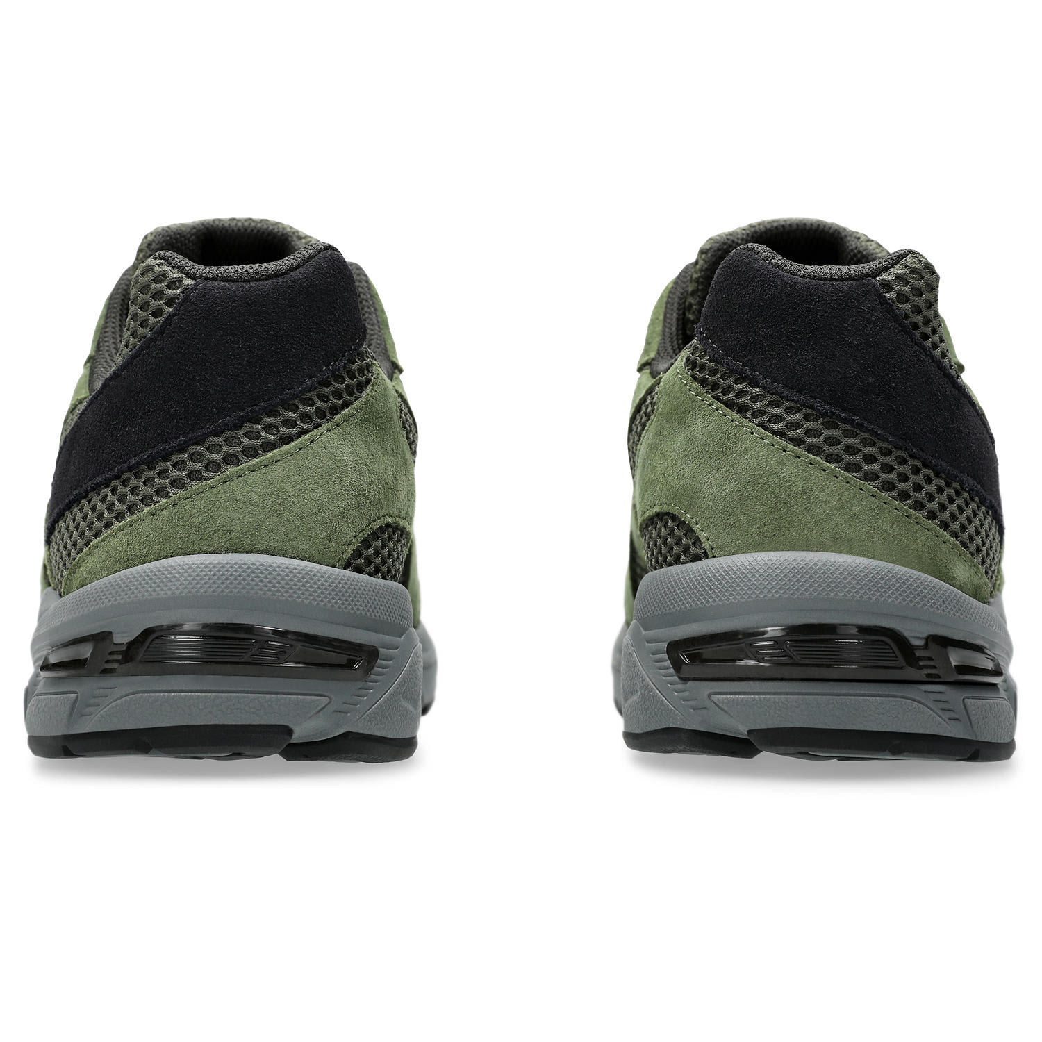 Asics Mens Olive Canvas Smog Green Gel 1130 Suede And Mesh Trainers In Multi