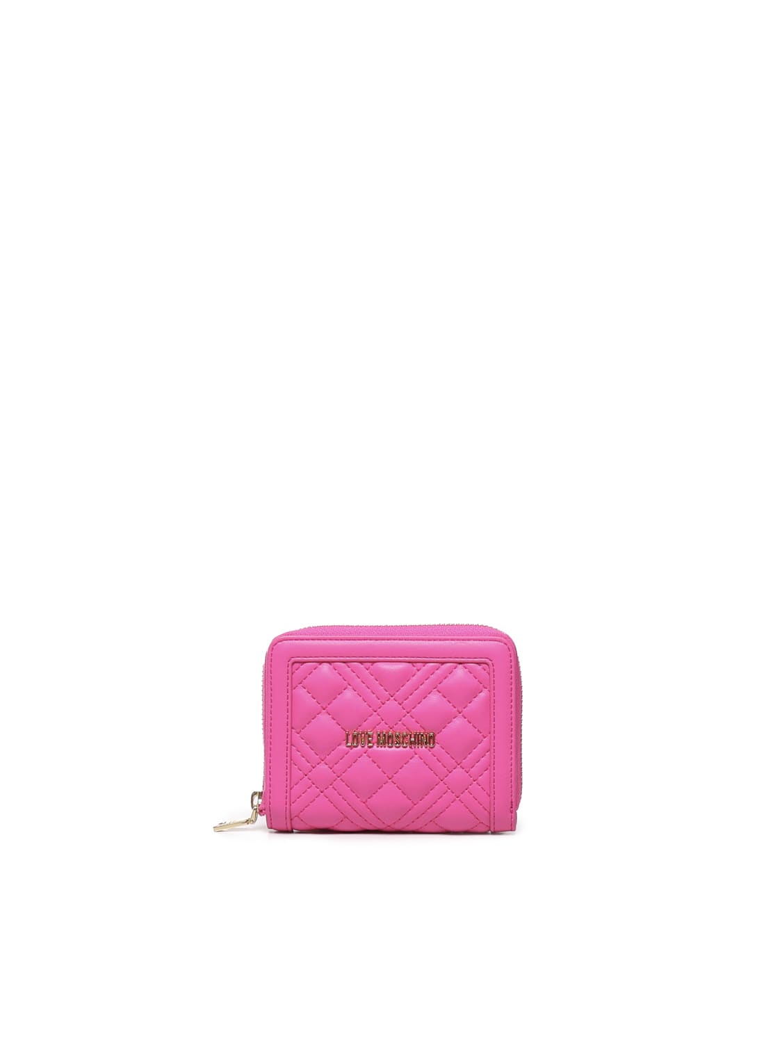 Shop Love Moschino Wallet With Logo In Fuxia