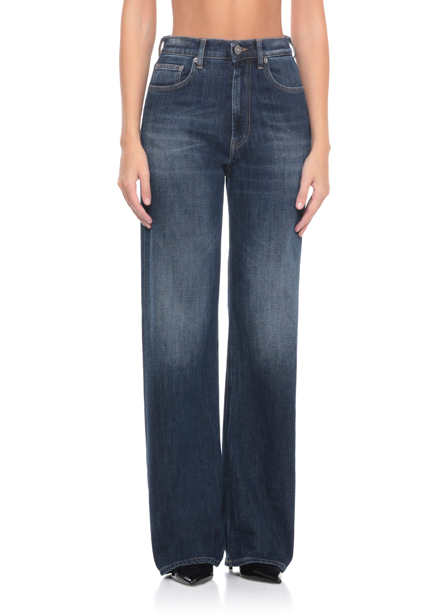 Dondup Logo-patch Jeans In Blue