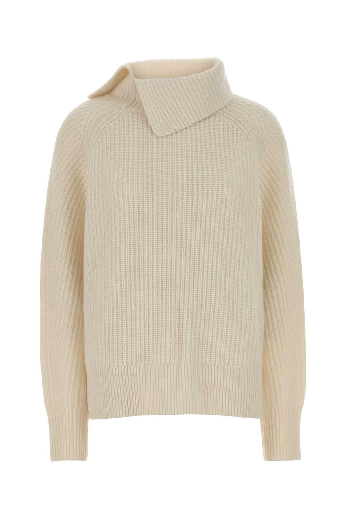 Loulou Studio Ivory Cashmere Cecil Sweater In Neutral
