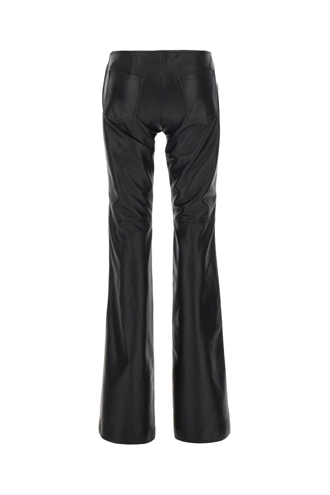 Shop Off-white Lace-trim Straight Leg Trousers In Black