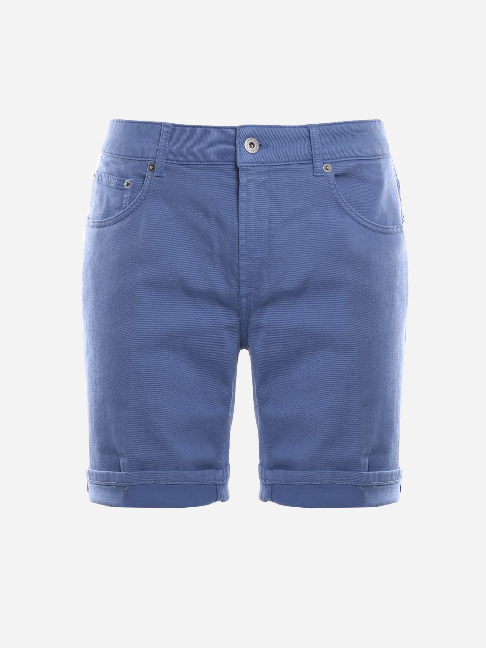 Dondup Cotton Drill Shorts With Cuffs At The Bottom