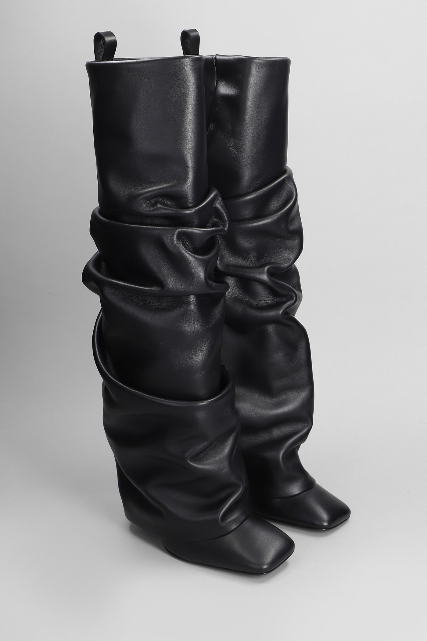 Shop Attico Rea High Heels Boots In Black Leather