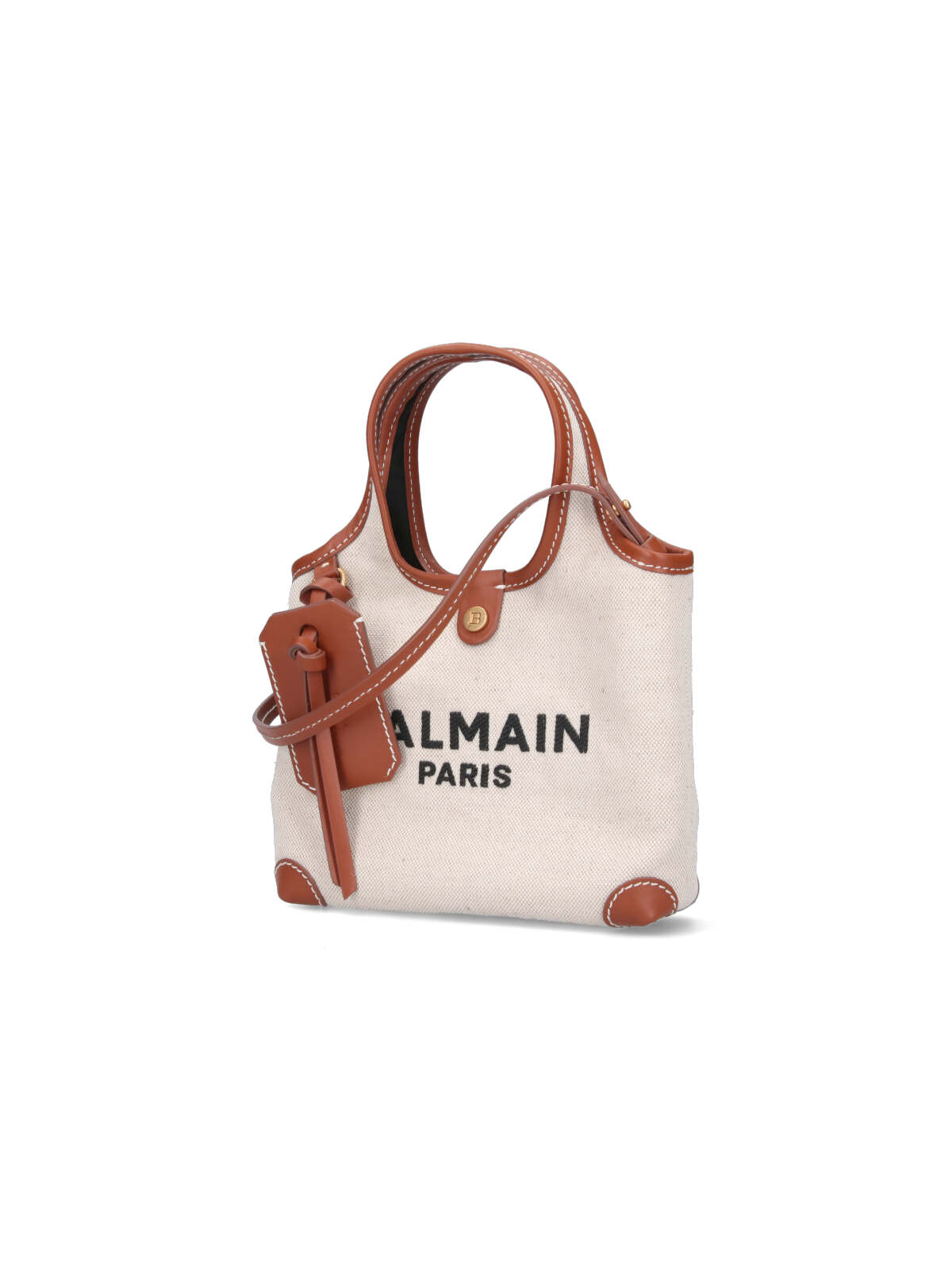 Shop Balmain B-army Tote Bag In Crema