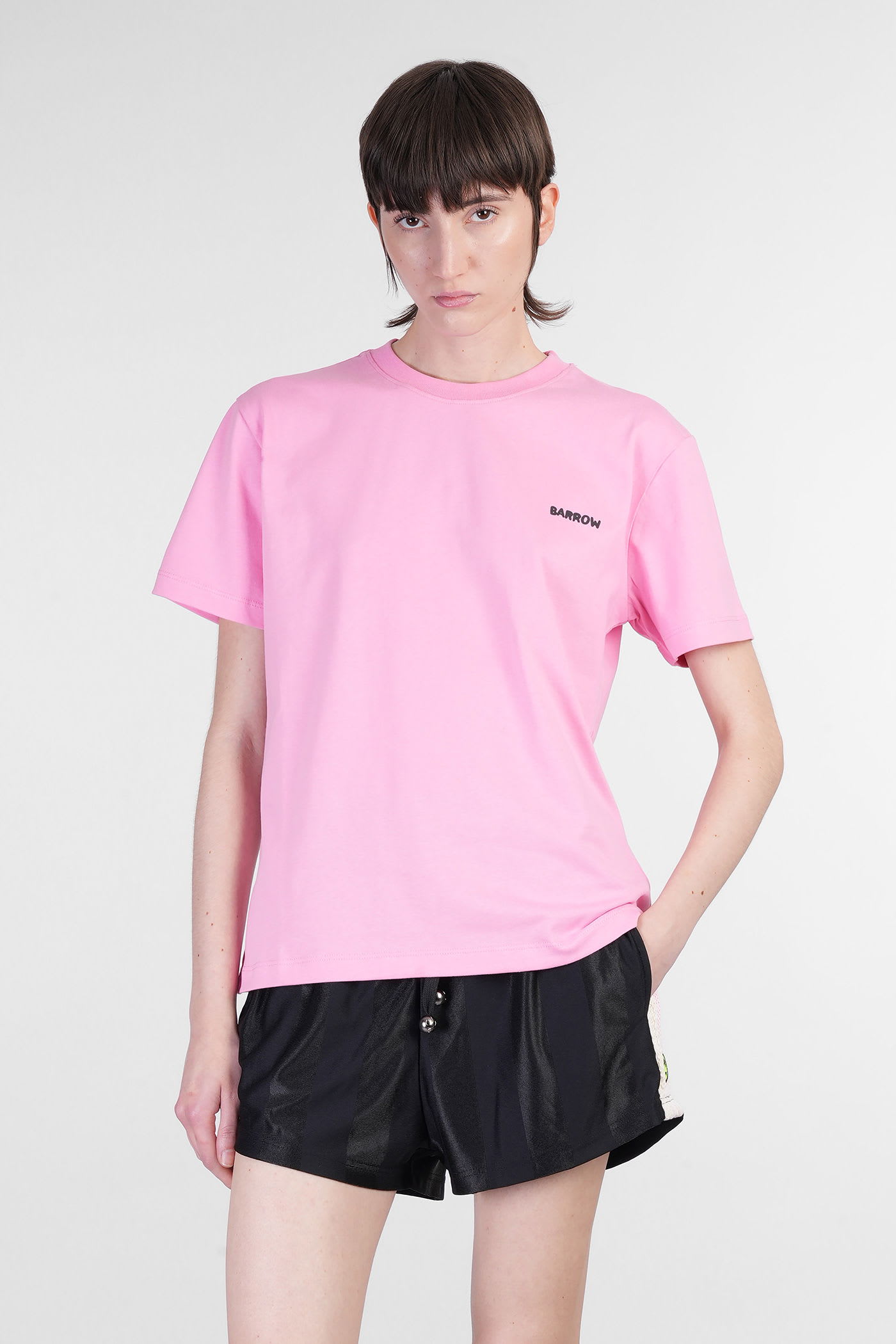 T-shirt In Rose-pink Cotton