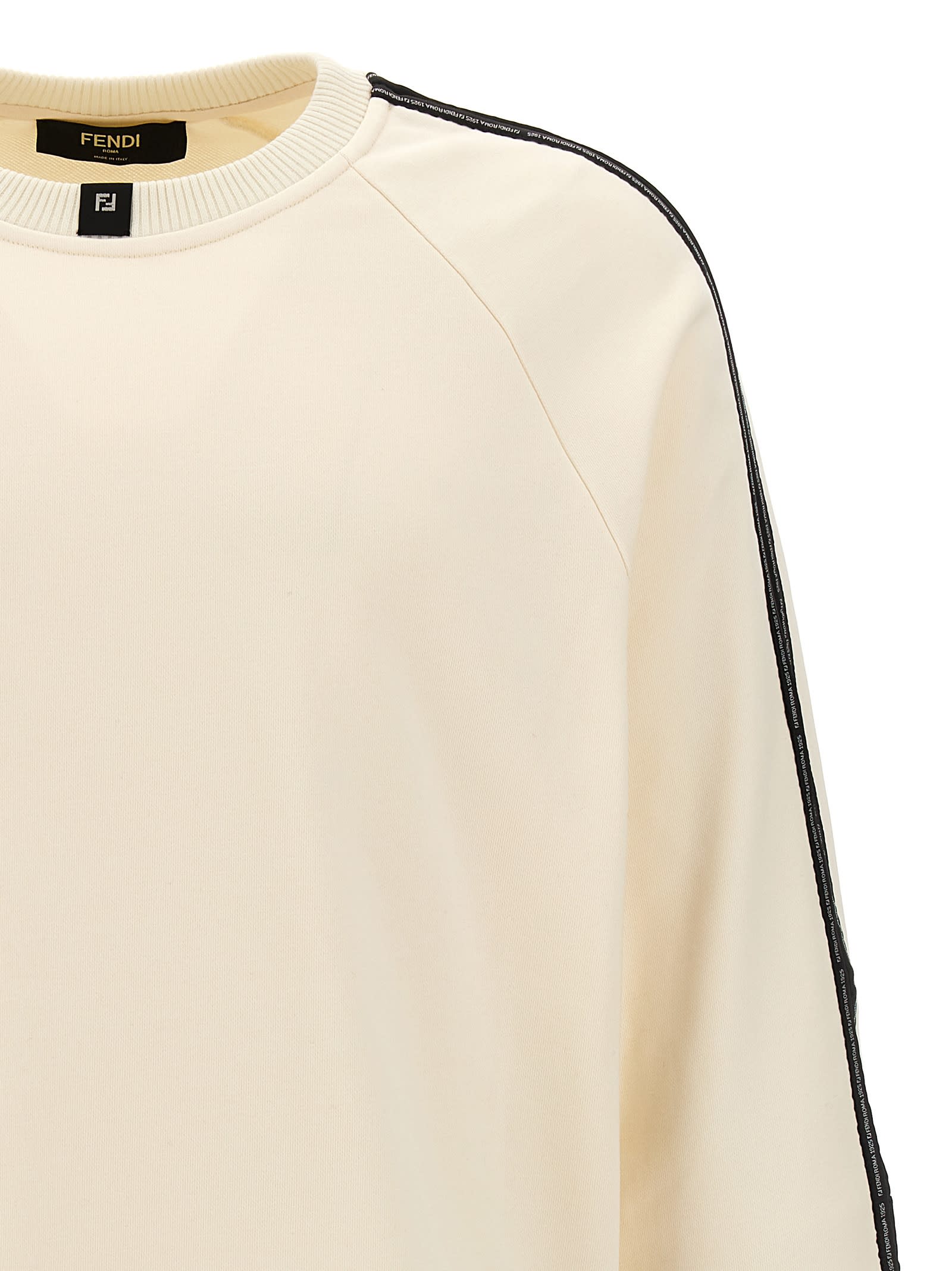 Shop Fendi Mesh Insert Sweatshirt In White