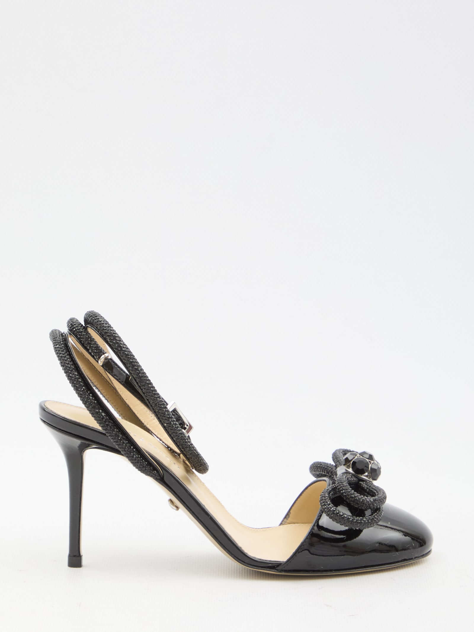 Shop Mach &amp; Mach Double Bow Closed Toe Sandals In Black