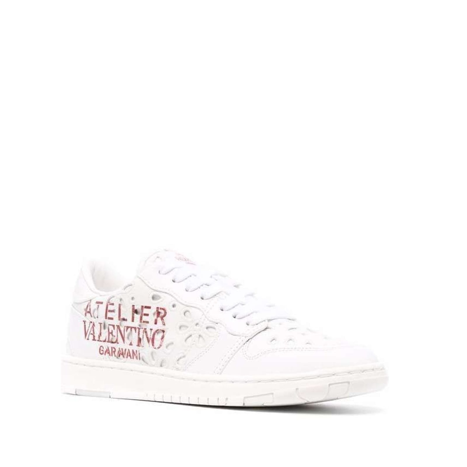 Shop Valentino Garavani Atelier Logo Sneakers In White
