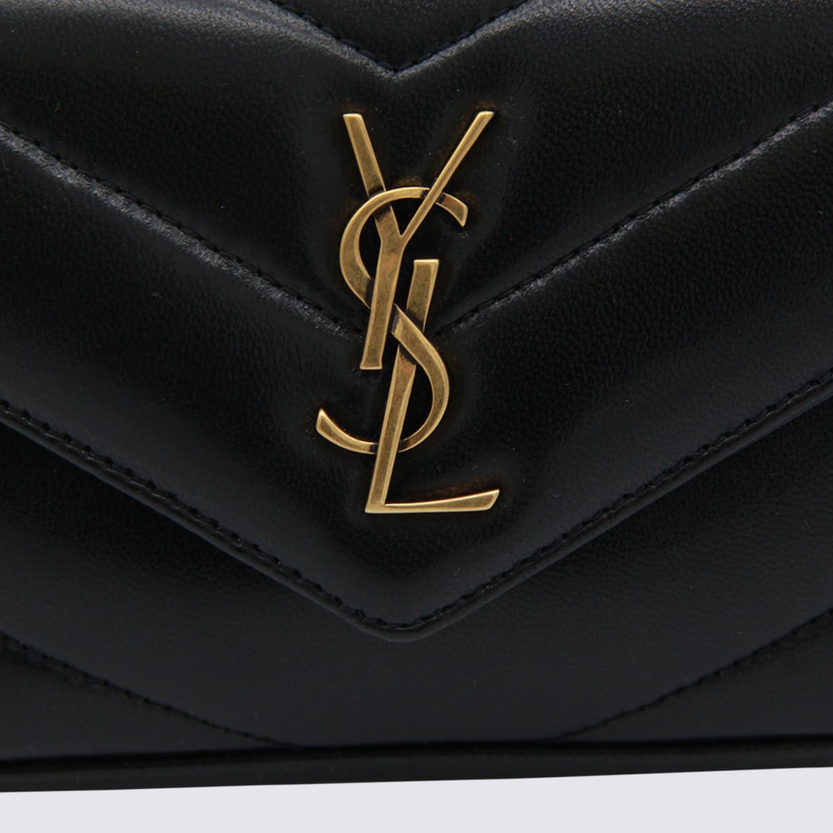 Saint Laurent Loulou Mini Ysl Chain Crossbody Bag In Quilted Leather In Black