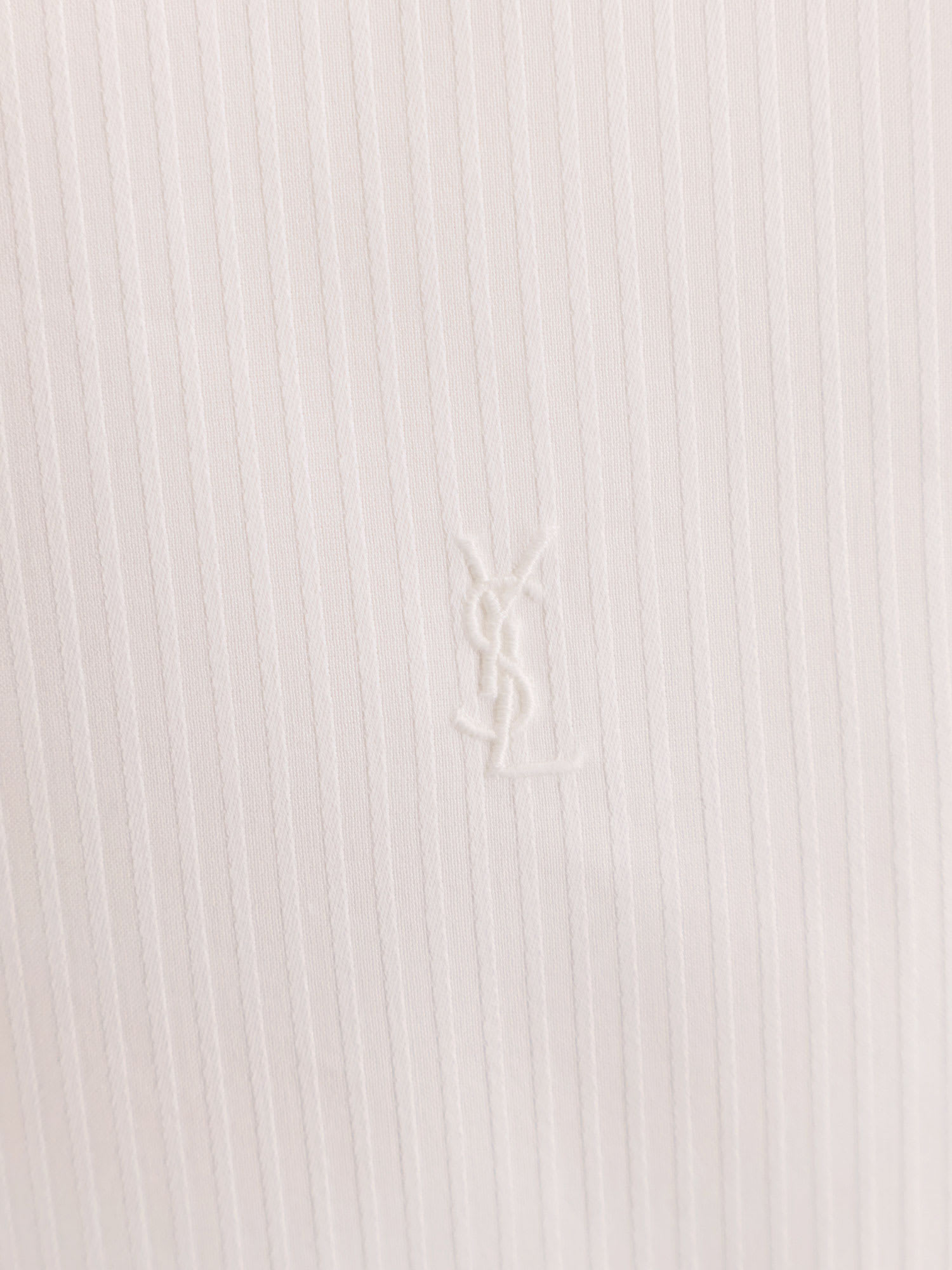 Saint Laurent Women Certified Cotton Shirt With Cassandre Embroidery
