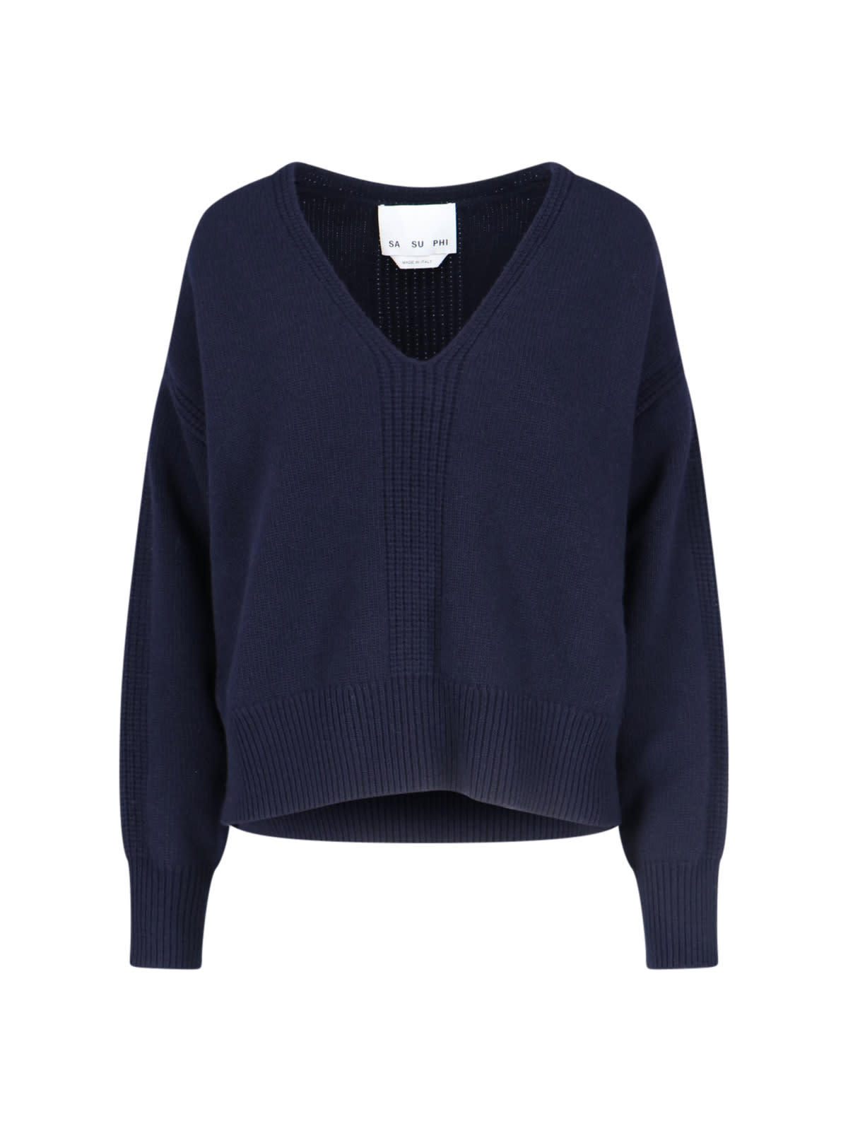 Shop Sa Su Phi V-neck Sweater In Blue