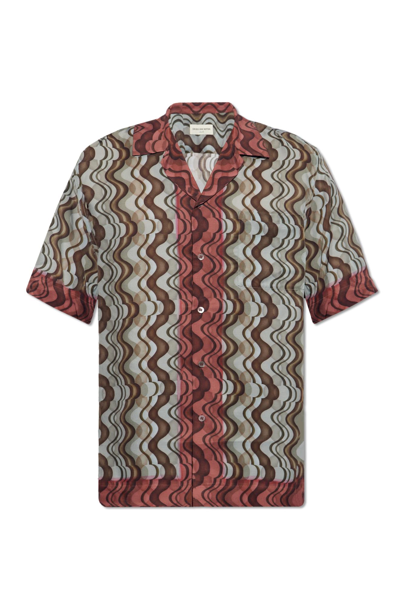 Shop Dries Van Noten Carltone Shirt In Brown