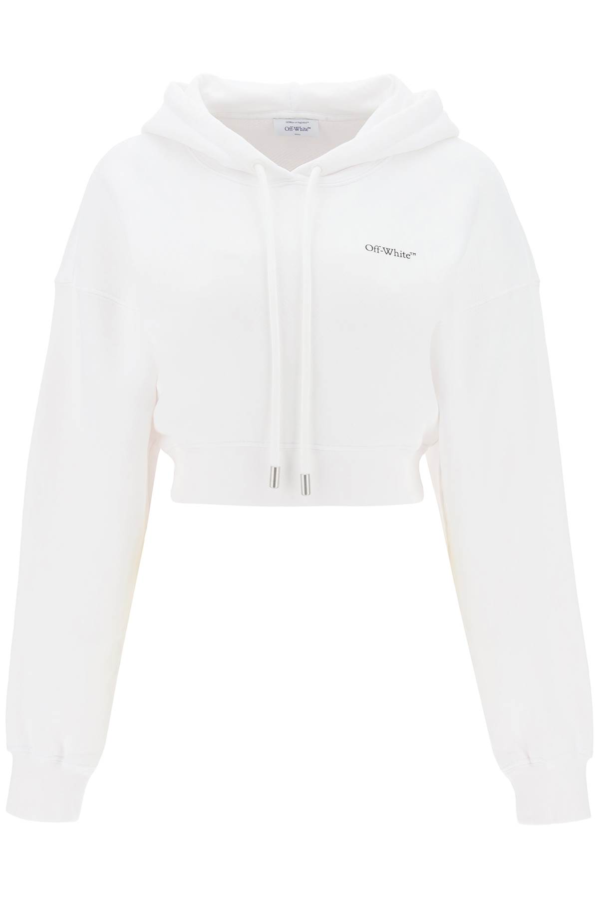 Shop Off-white X-ray Arrow Cropped Hoodie In Bianco